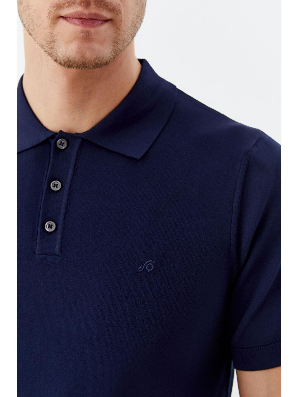 Erkek Lacivert Regular Fit Triko Polo Yaka T-Shirt – Kısa Kollu-2