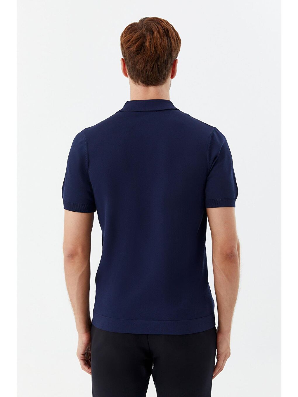 Erkek Lacivert Regular Fit Triko Polo Yaka T-Shirt – Kısa Kollu-4