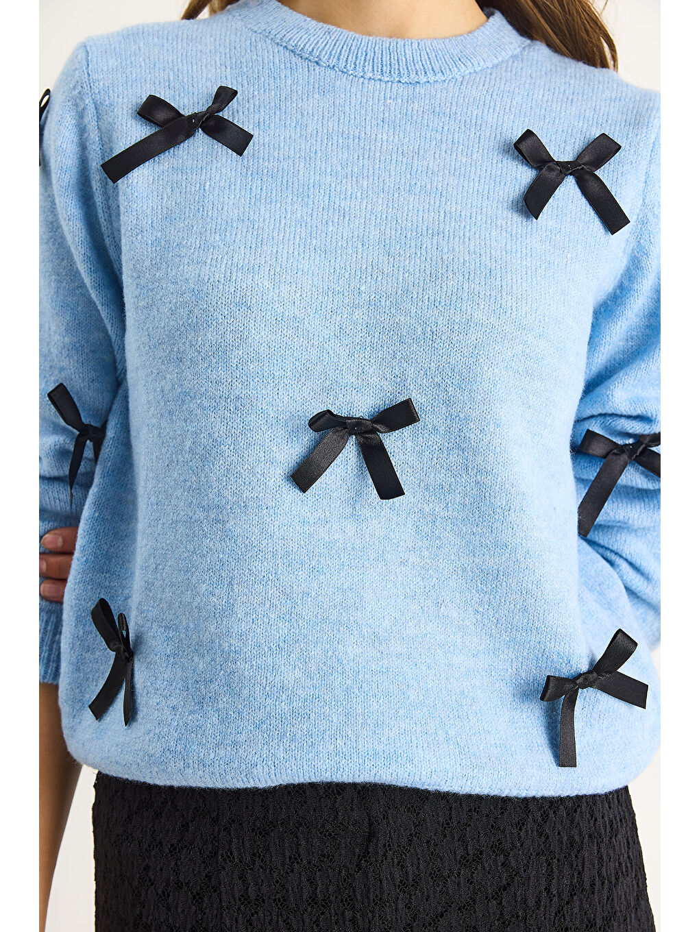 Mavi Kadın Fiyonklu Regular Triko Kazak-6