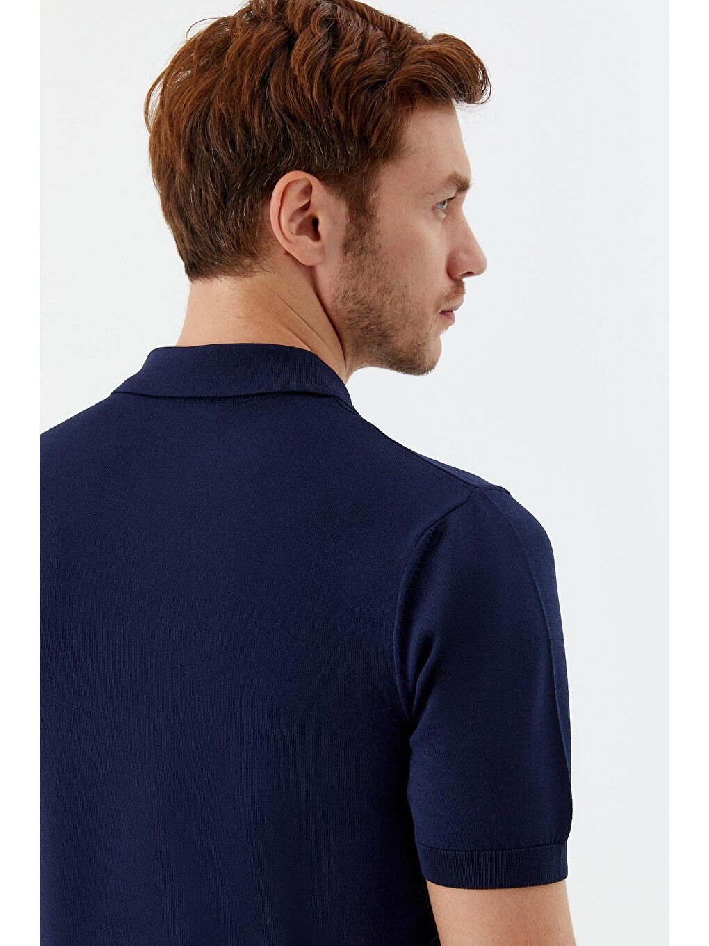 Erkek Lacivert Regular Fit Triko Polo Yaka T-Shirt – Kısa Kollu-5