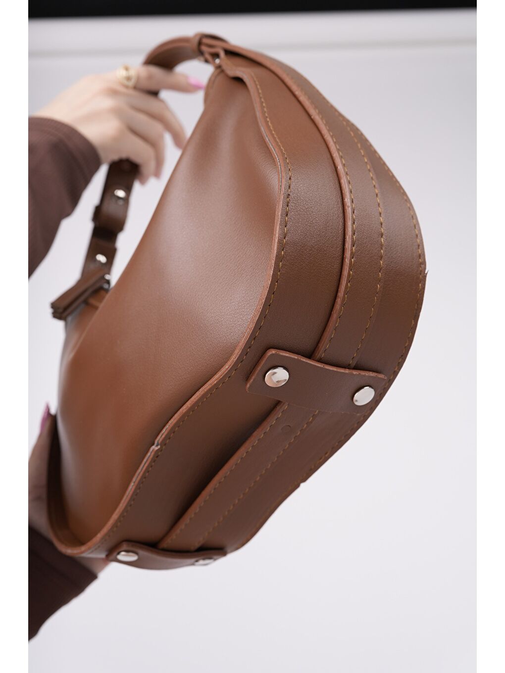 Kahverengi PERA Kadın El ve Omuz Çantası-1