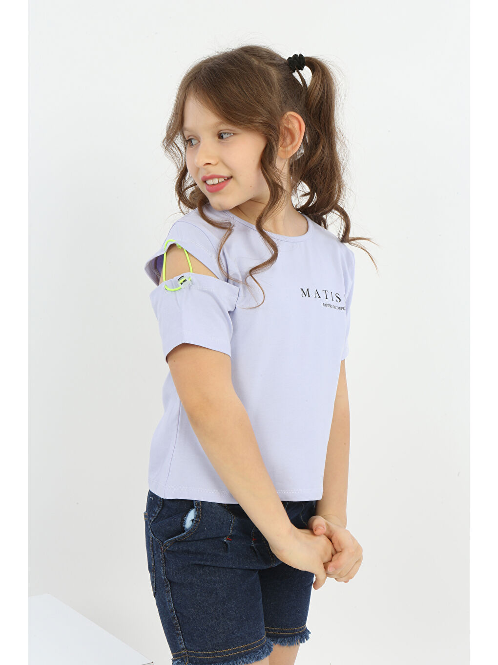 Mavi Kız Çocuk Matısse Baskılı Tişört-1