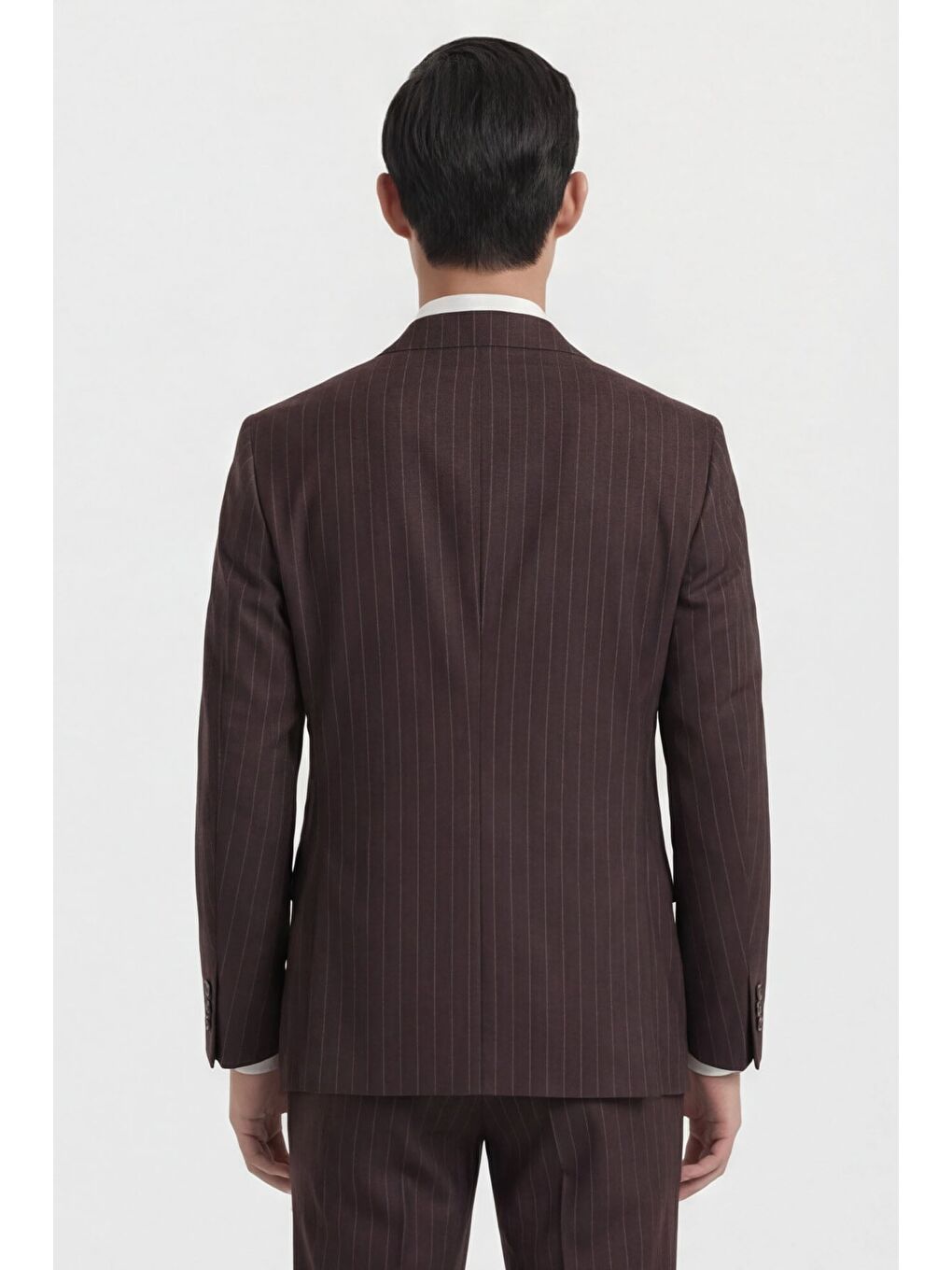 Giotelli Erkek Bordo Dar Kesim Slim Fit Viskon Dokuma Çizgili Klasik Yaka 6 Drop Takım Elbise-3