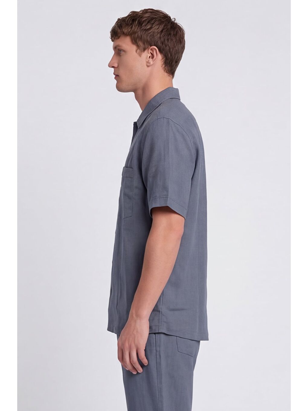 Mavi Giotelli İndigo Normal Kesim Regular Fit Pamuklu Dokuma Lastikli Bel Kamp Yaka Takım-3