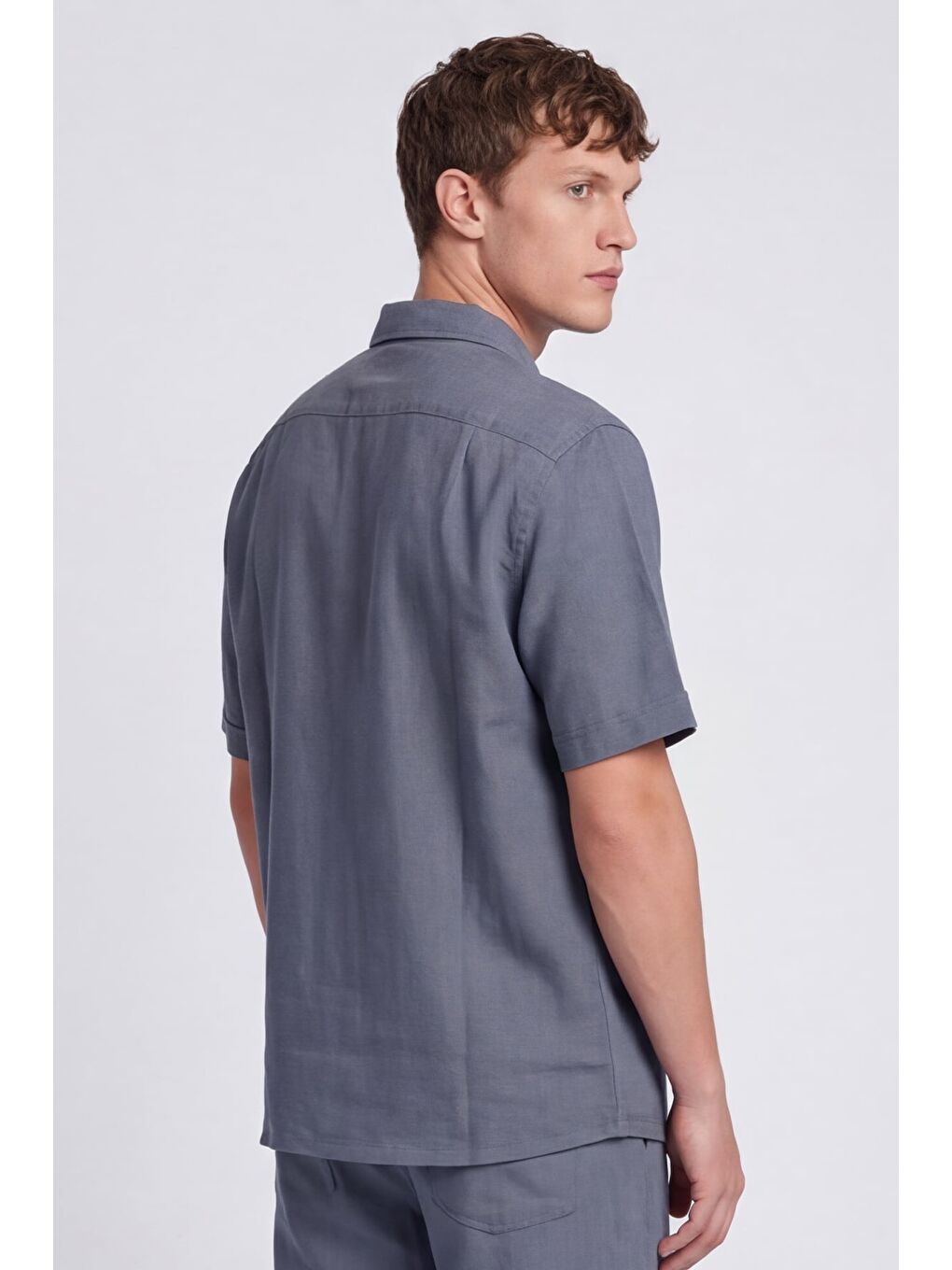 Mavi Giotelli İndigo Normal Kesim Regular Fit Pamuklu Dokuma Lastikli Bel Kamp Yaka Takım-4