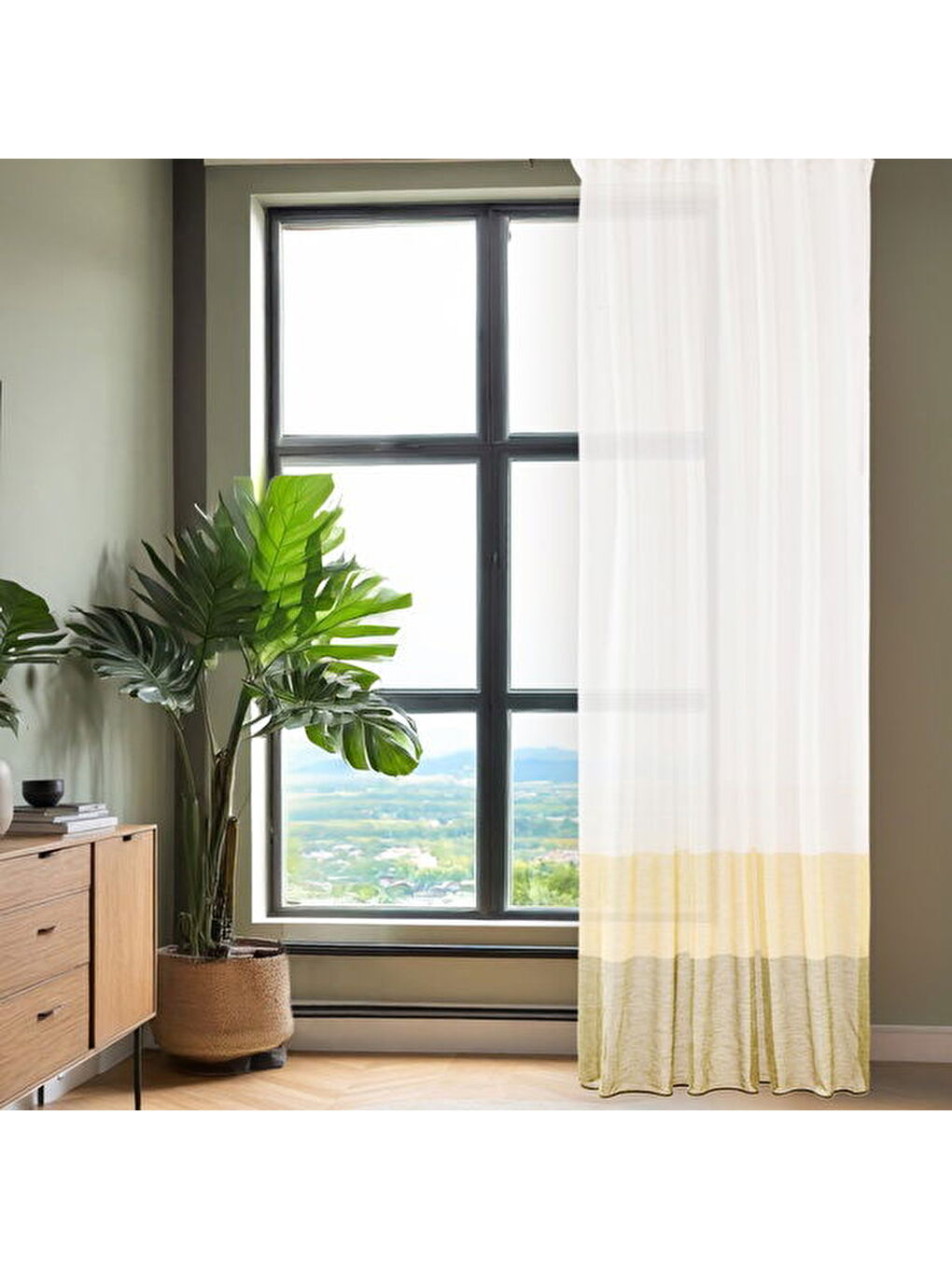 Karışık Soft Bej Yoğunluklu Fon Perde - Renkli / Bej - 140x270 cm