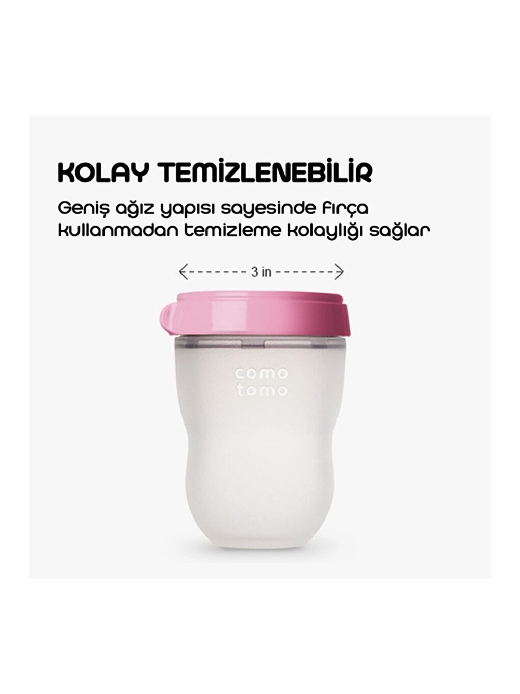 Comotomo Türkiye Antikolik Silikon Biberon 2'li 150ml Yes¸il ve Pembe - 5