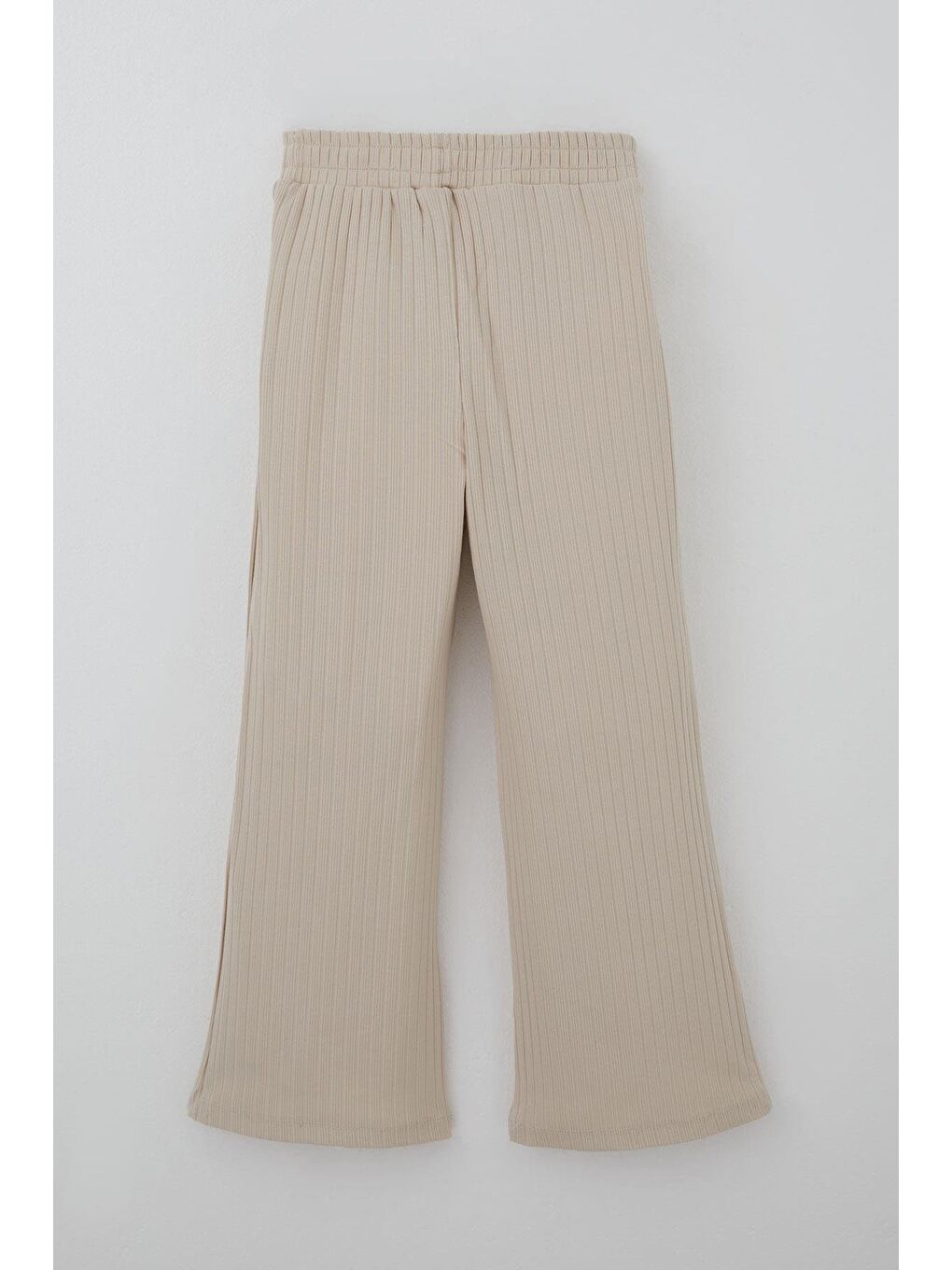 Bej Kız Çocuk Pantolonlu Takım Yazı Nakışlı Fiyonk Detaylı Taş (4-8 Yaş)-4