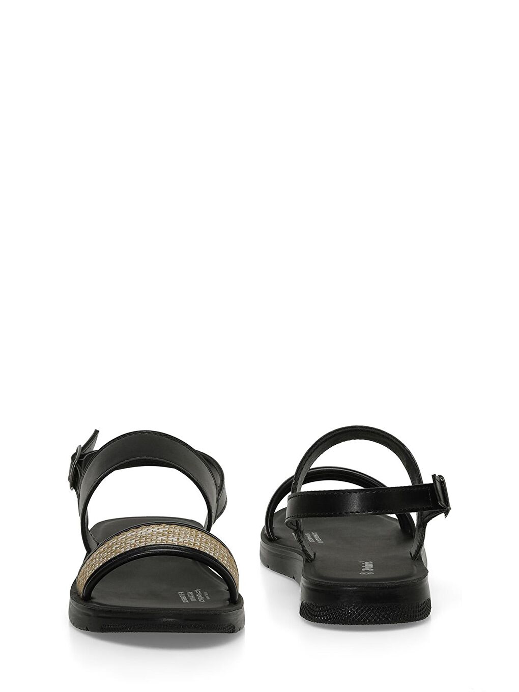 323688.Z 4FX Siyah Kadın Düz Sandalet-4