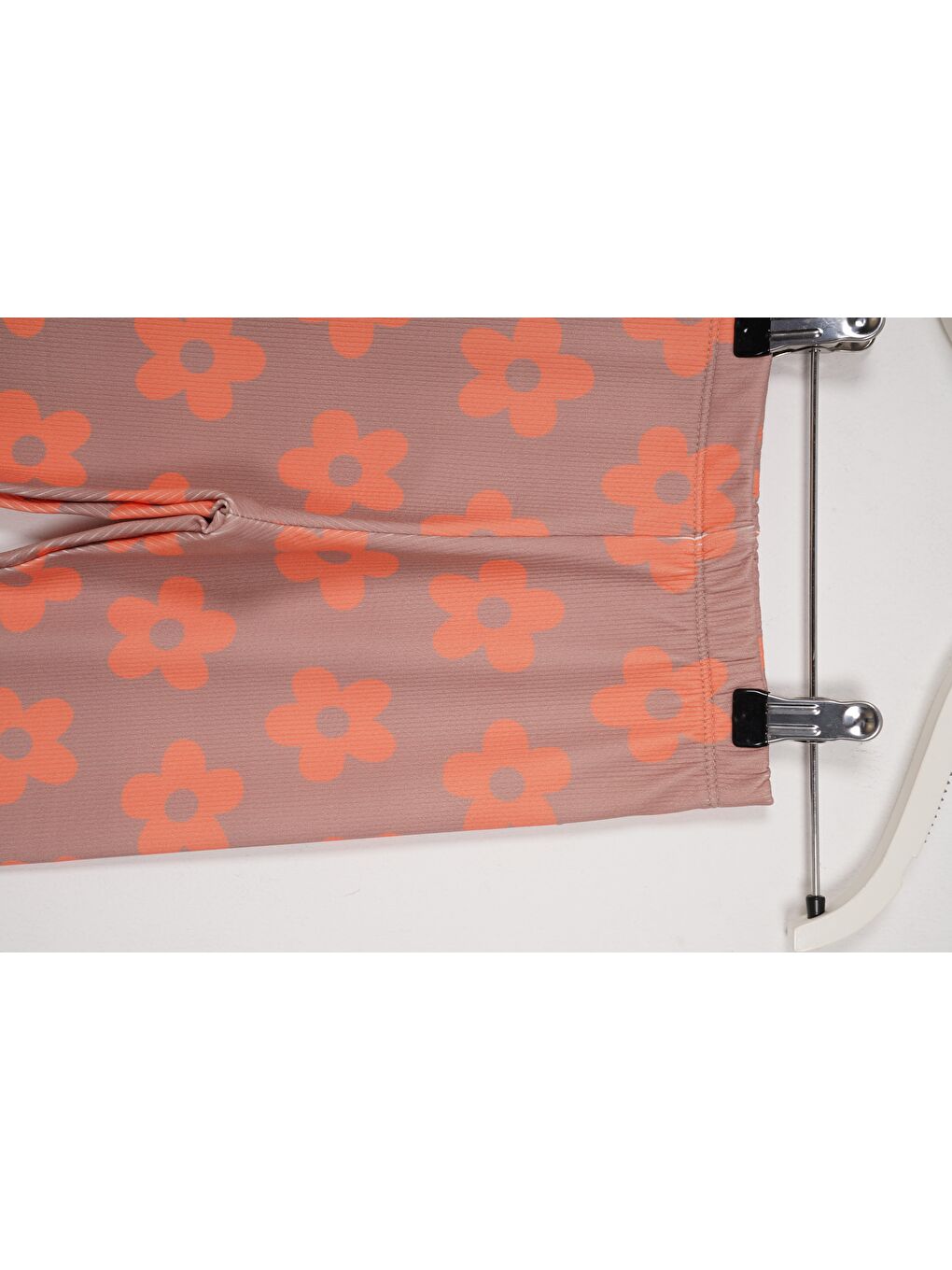 Bej Çiçek Baskılı Vizon Renk Kız Çocuk Tayt-2