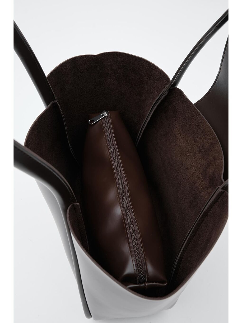 Kahverengi Petre Makyaj Çantalı Omuz Çantası Acı Kahve-5