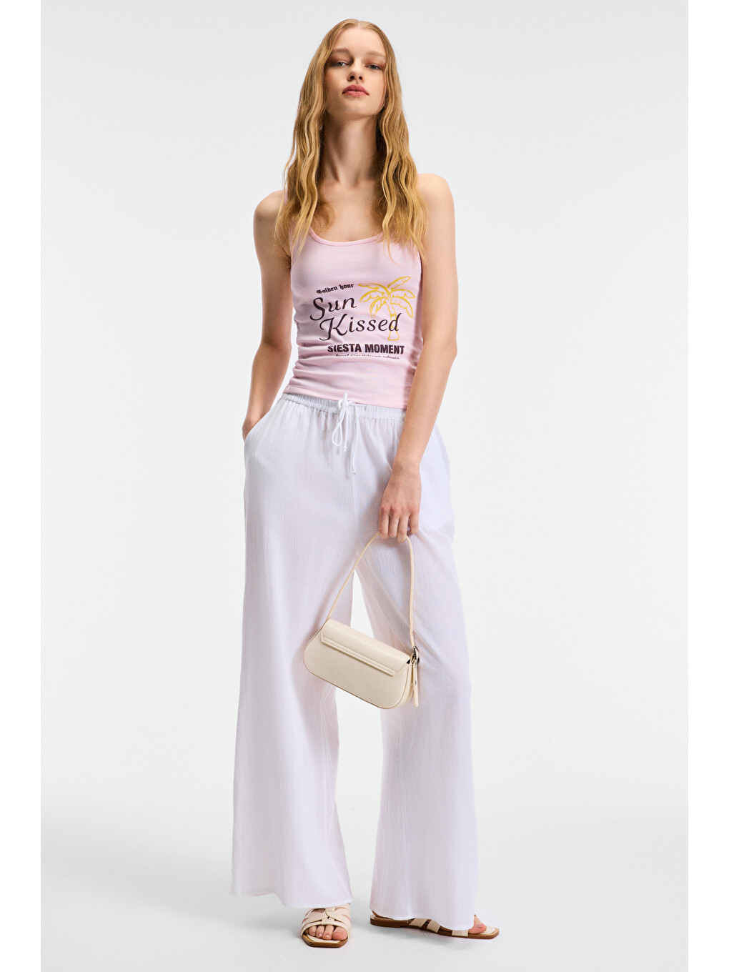 Sephıra Kadın Oyuk Yakalı Yumuşak Kumaşlı Slim Fit Pembe Atlet-1