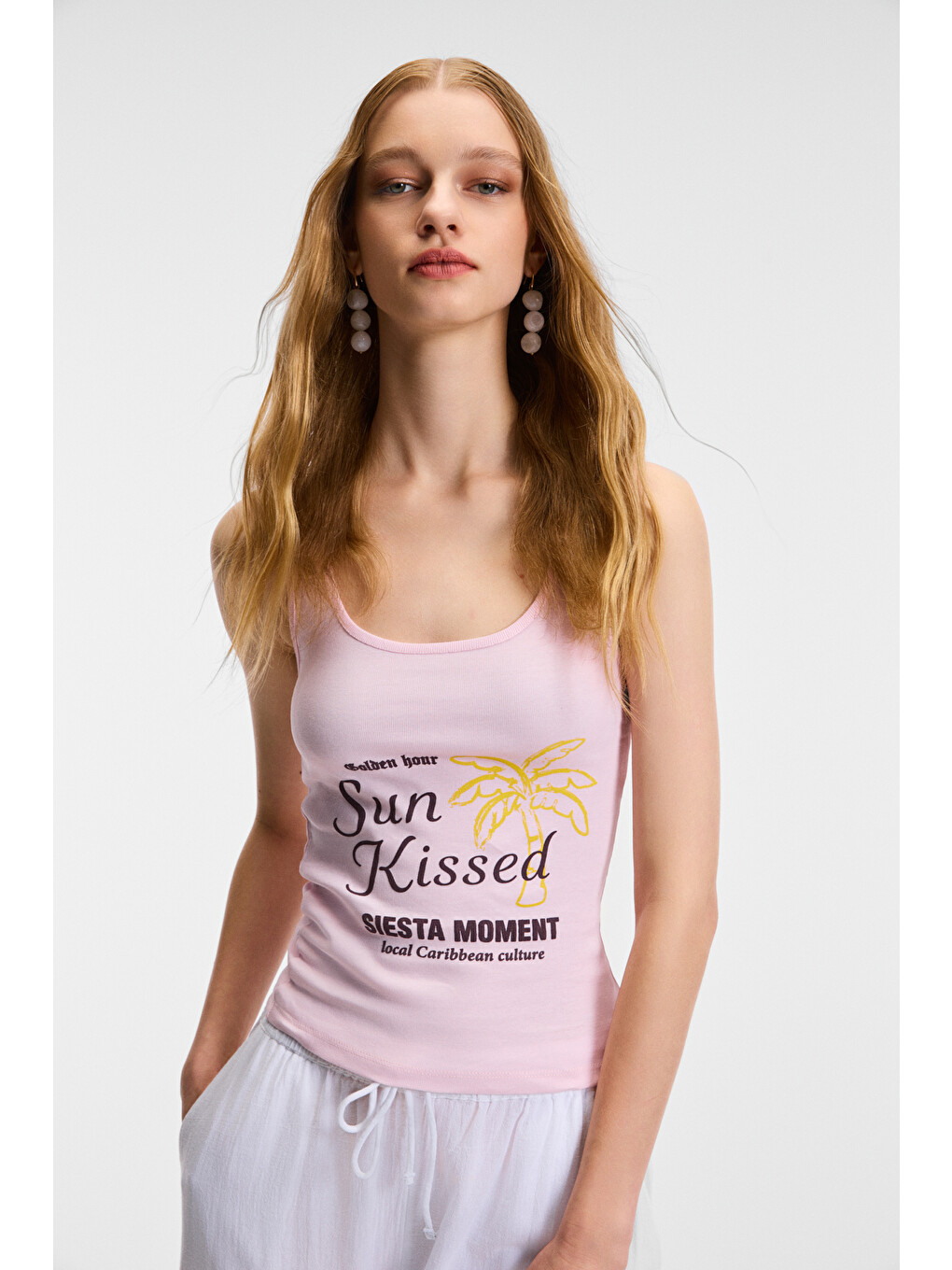 Sephıra Kadın Oyuk Yakalı Yumuşak Kumaşlı Slim Fit Pembe Atlet-2