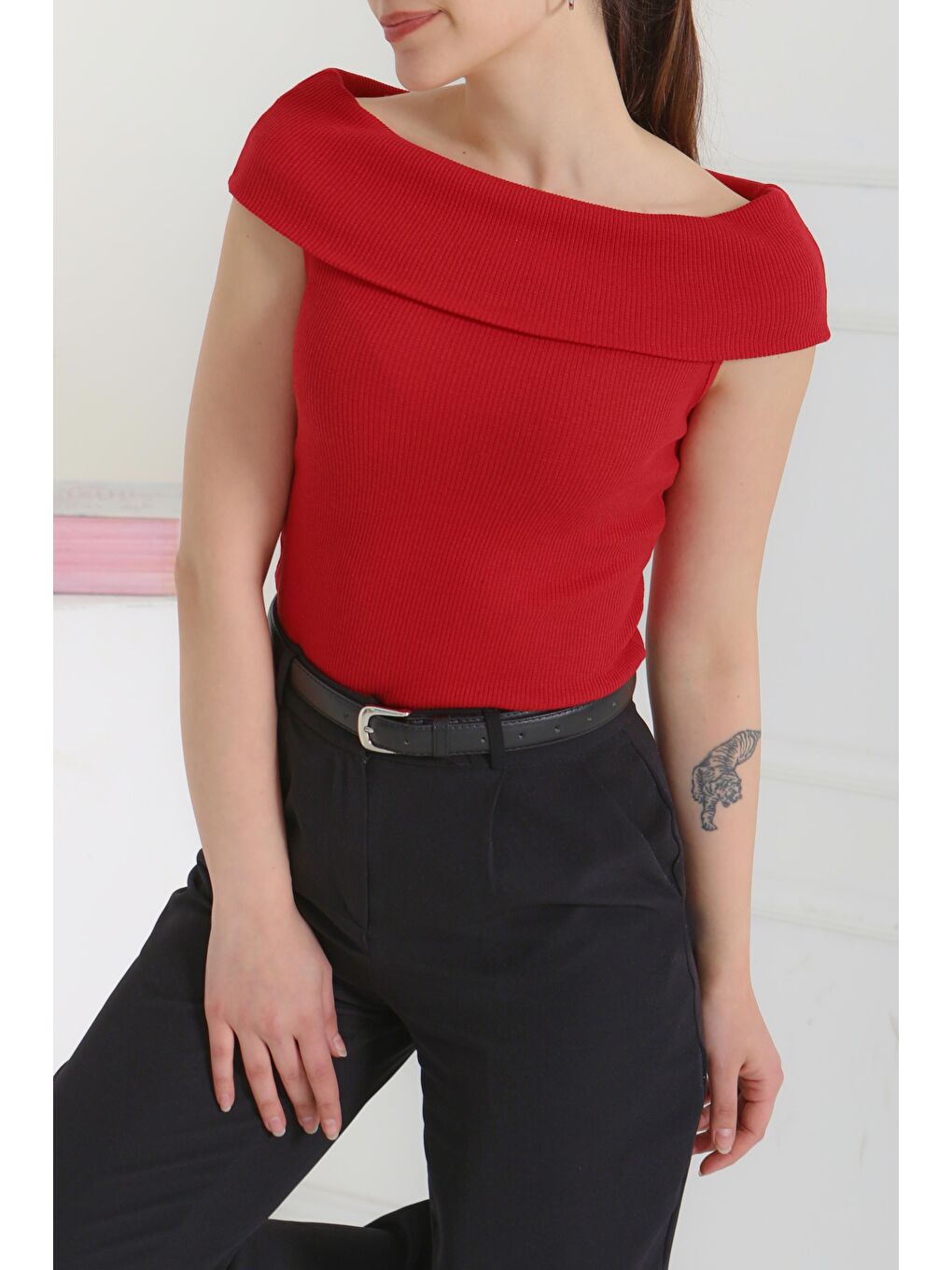 Kırmızı Madonna Yaka Bady Kirmizi - 27138-1