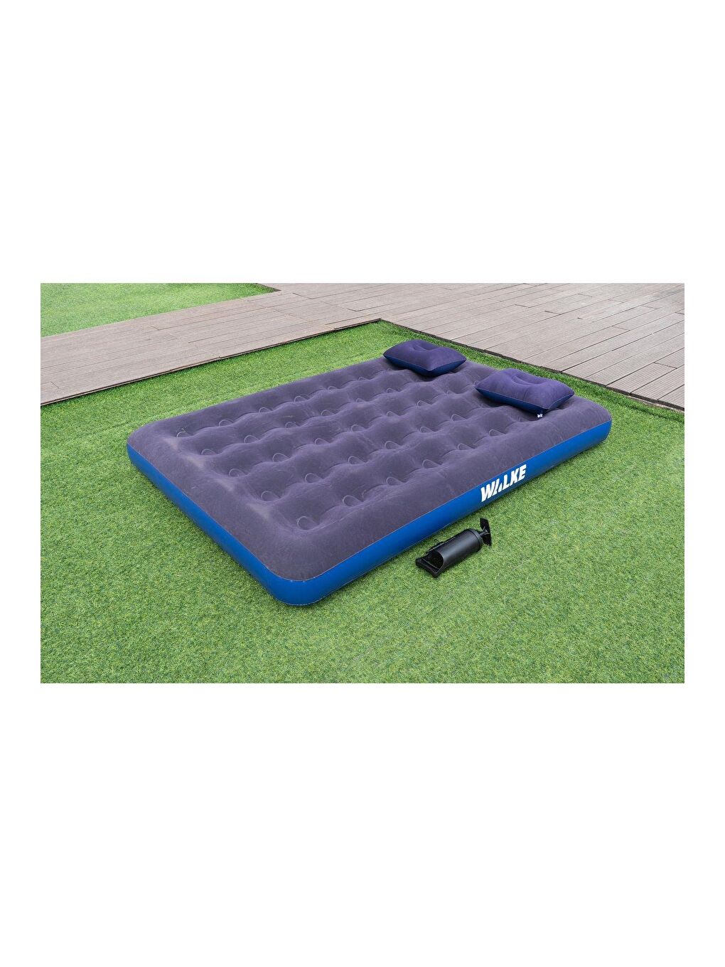 Mavi King Çift Kişilik Şişme Yatak Seti (2 Yastık + Pompa Dahil) 203*152*22 CM 2210-1