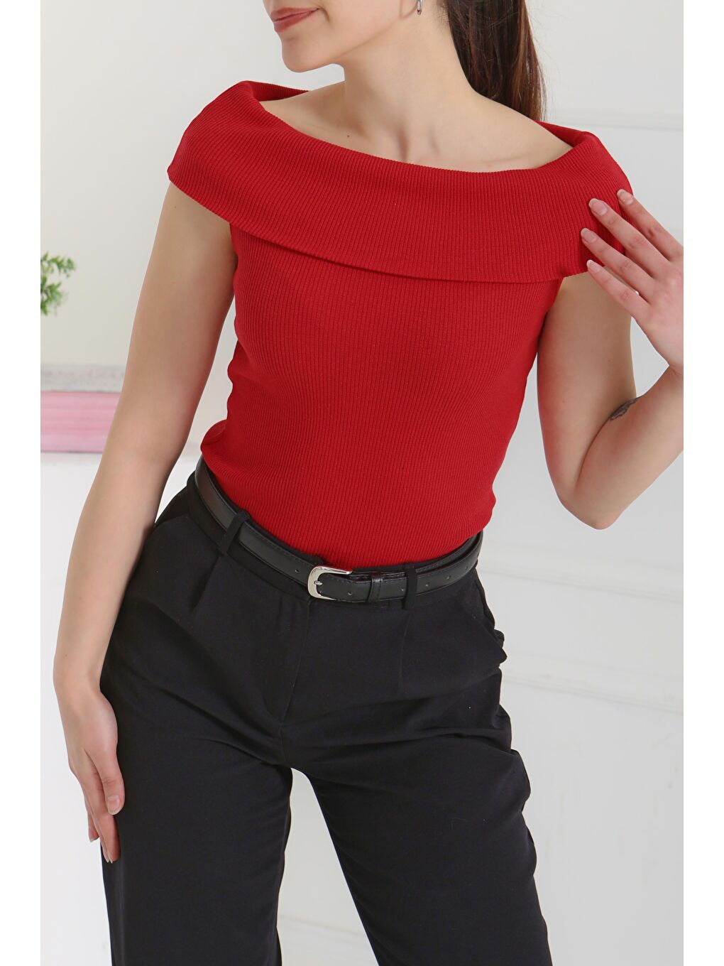 Kırmızı Madonna Yaka Bady Kirmizi - 27138-3