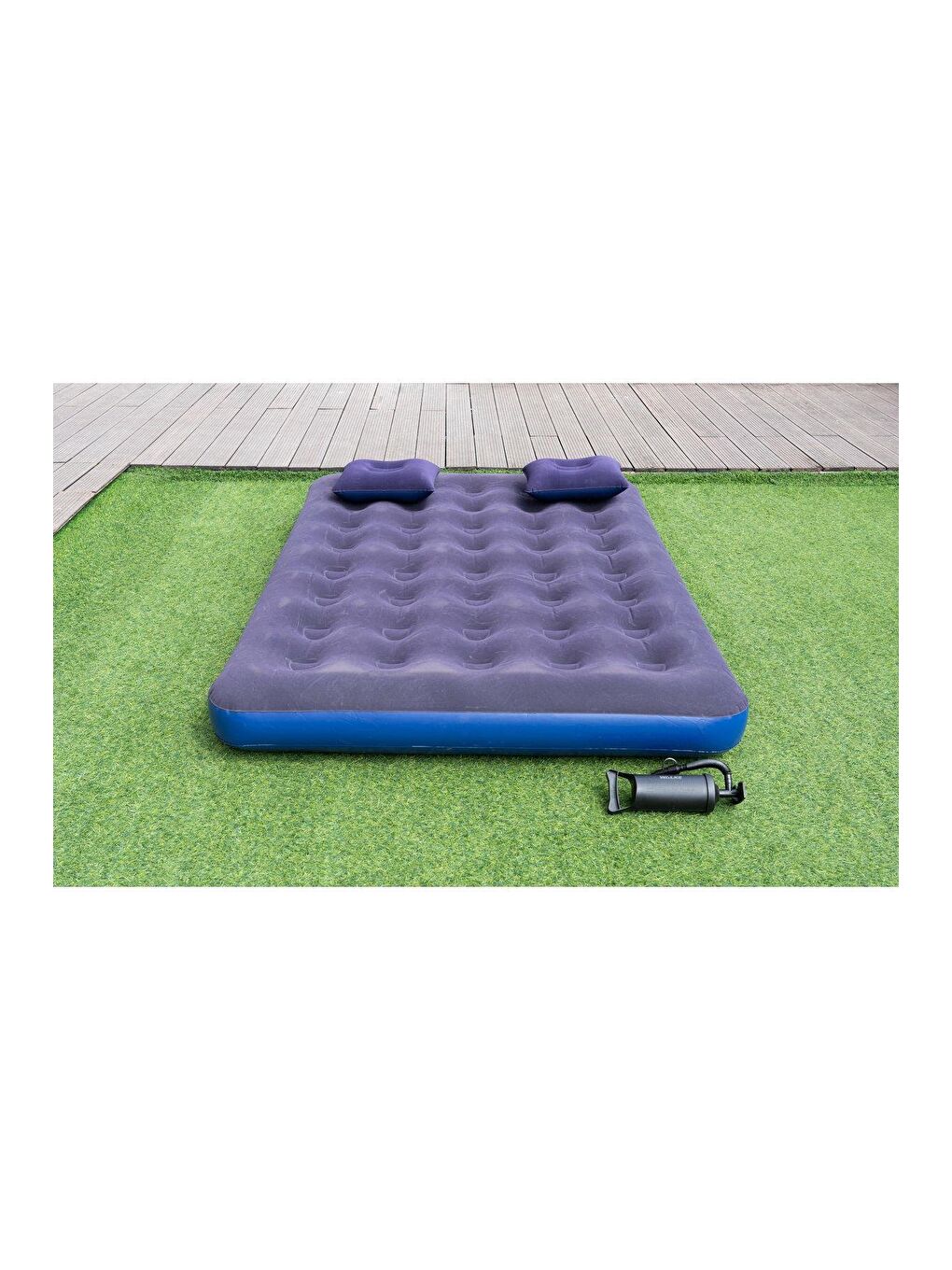 Mavi Double Çift Kişilik Şişme Yatak Seti (2 Yastık + Pompa Dahil) 191*137*22 CM 2200-1
