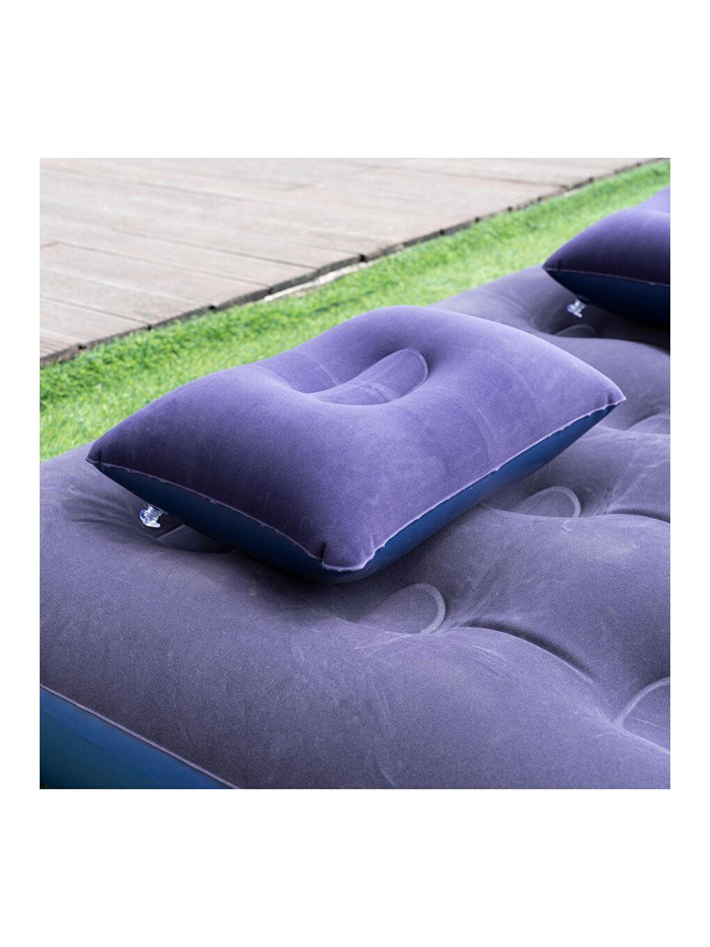 Mavi Double Çift Kişilik Şişme Yatak Seti (2 Yastık + Pompa Dahil) 191*137*22 CM 2200-3