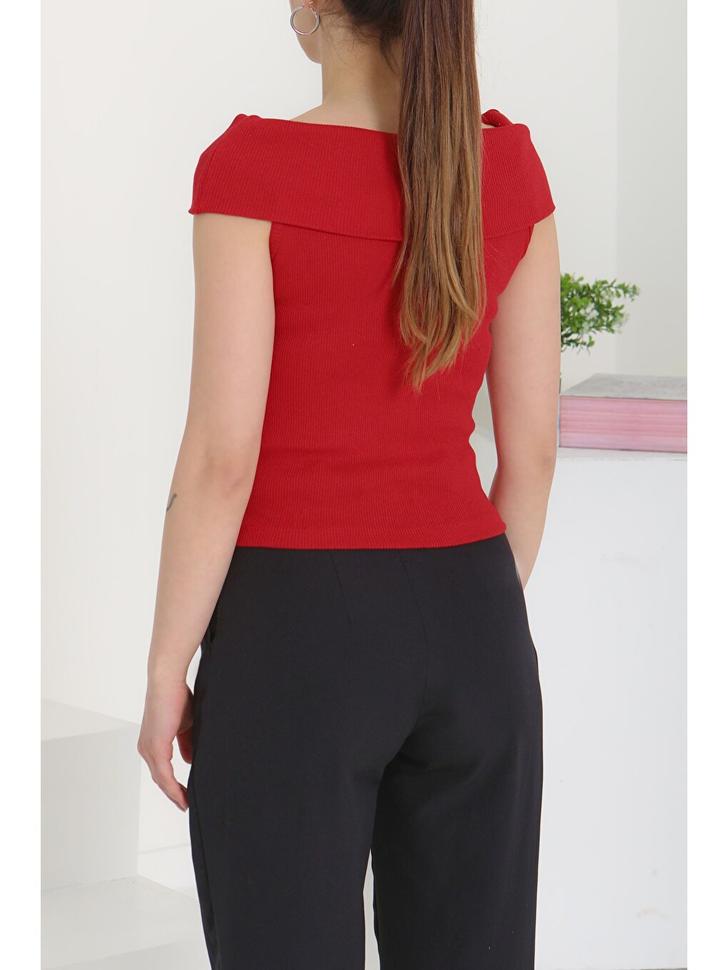 Kırmızı Madonna Yaka Bady Kirmizi - 27138-5