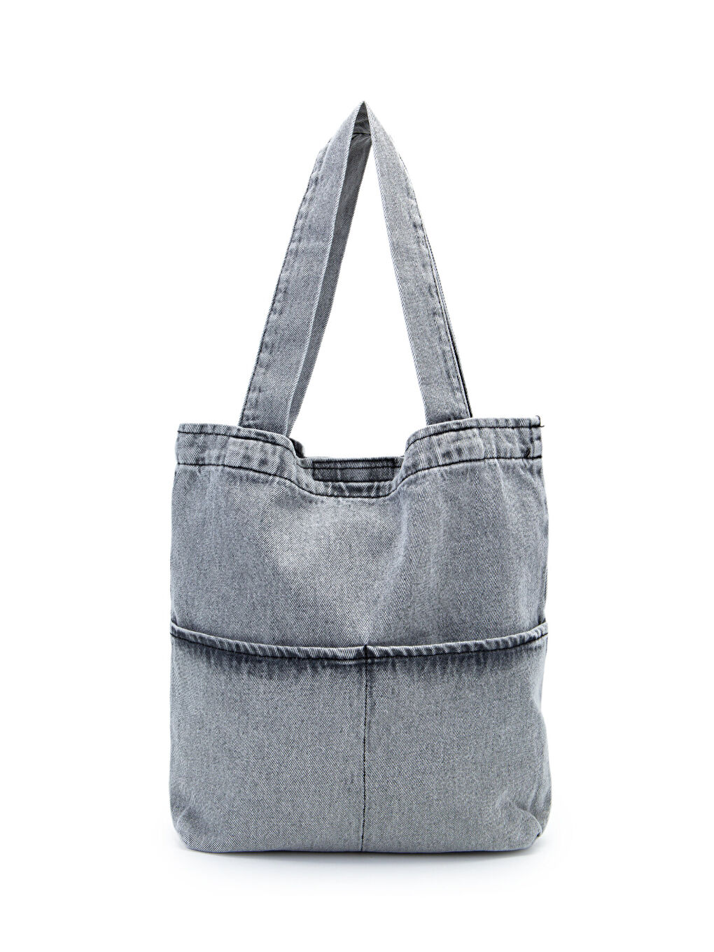 Çift Cepli Jean Kadın Kol Çanta Edgar Gri