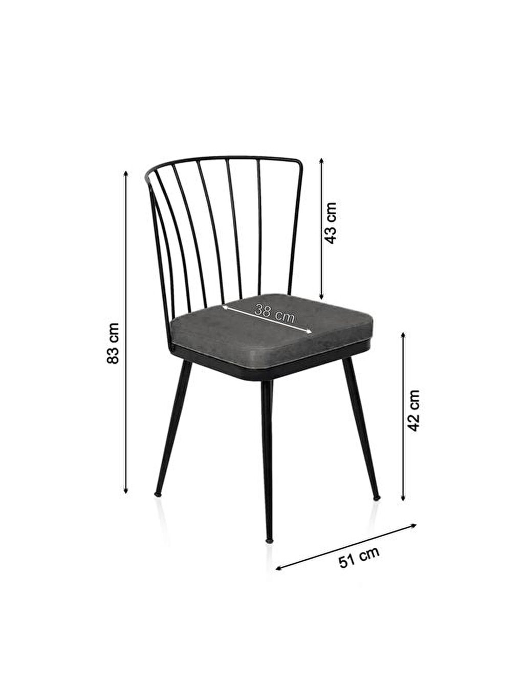 Ekru Ay Sandalye - Krem / Siyah - 81 cm-2