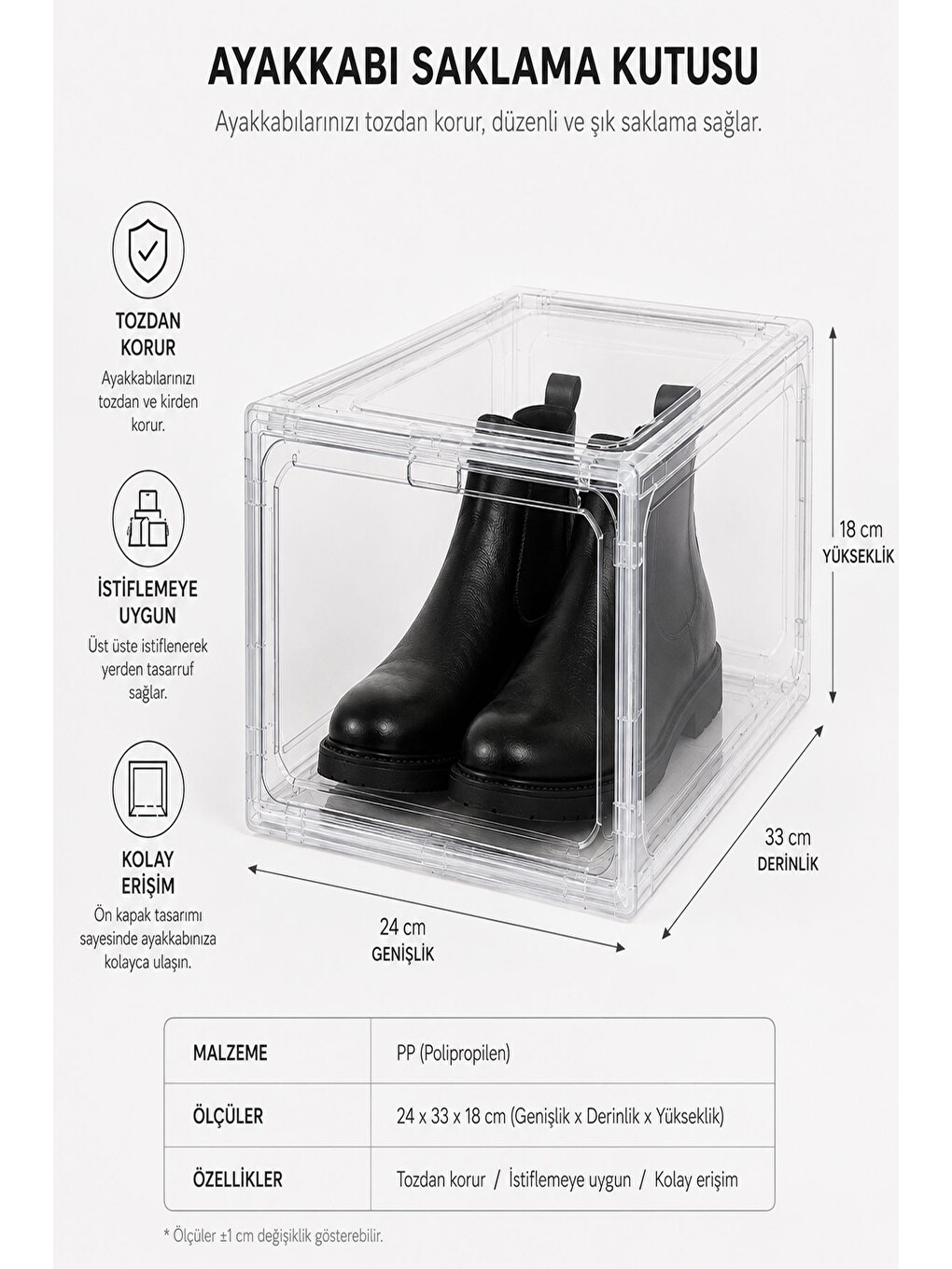 Renksiz BOX 10’lu Lüx Ayakkabı Kutusu – Kapaklı, İstiflenebilir & Dolap Şeffaf Ayakkabı Organizer Saklama Ku-1