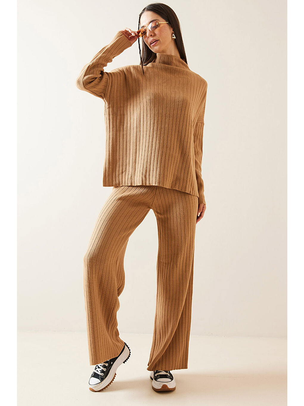 Kahverengi Taba Fitilli İkili Triko Takım 5KXK8-48973-30-2