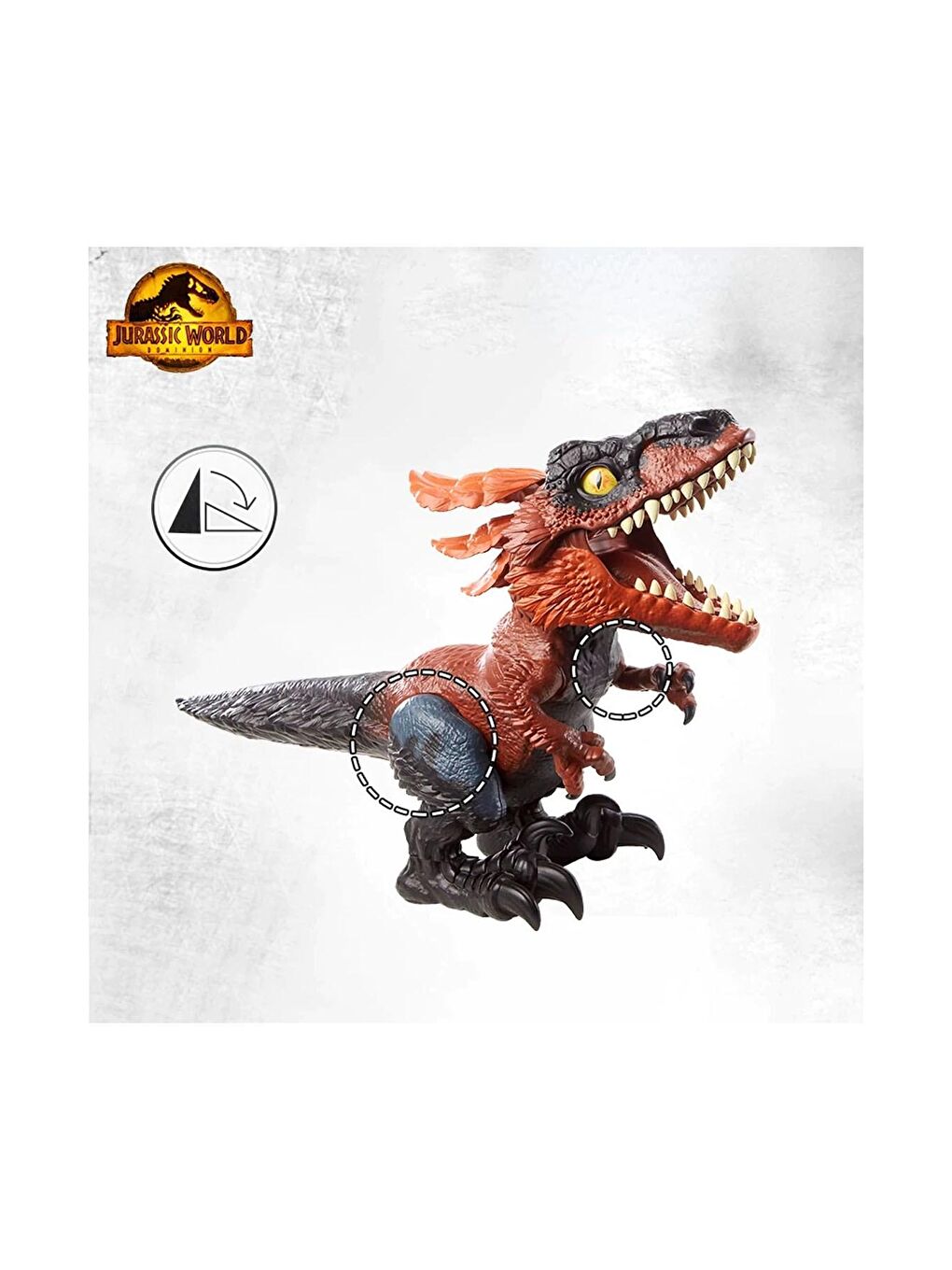 Jurassıc World Beyaz-Renklibaskı Uncaged Ateş Dinozoru Figürü GWD70 - 1