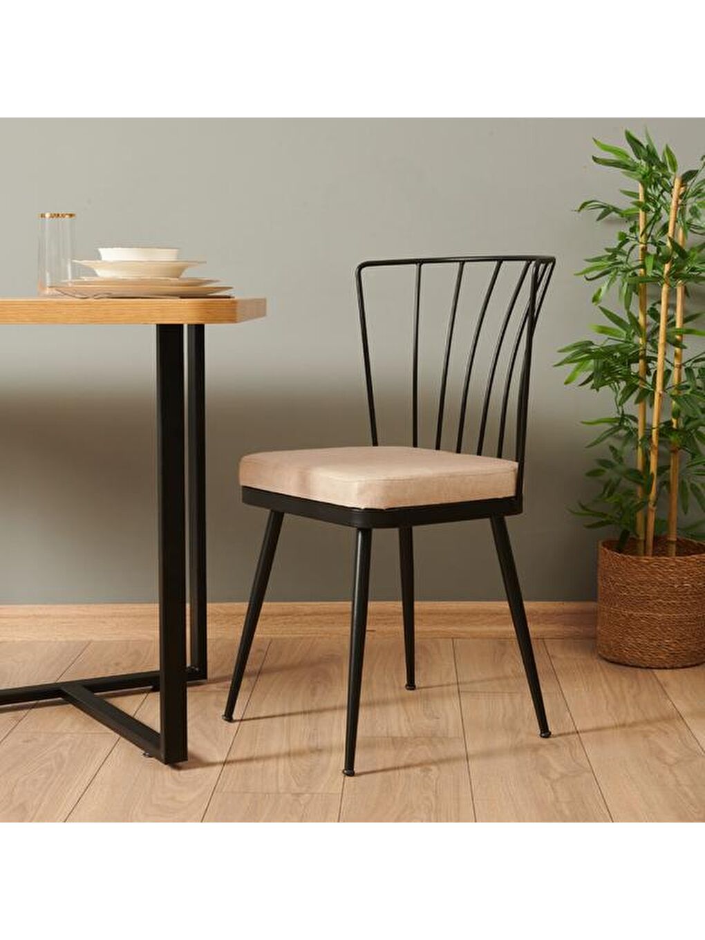 Ekru Ay Sandalye - Krem / Siyah - 81 cm-10