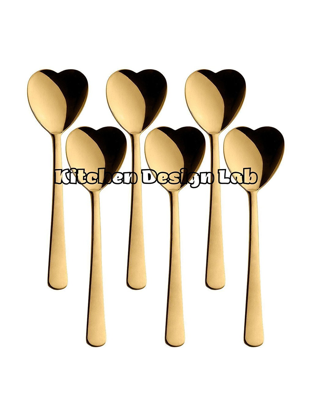 Sarı Gold Kalp Şekilli 6'lı Dondurma ve Tatlı Kaşığı - Kutulu Altın Renk Dondurma ve Tatlı Kaşığı 6 Adet-1