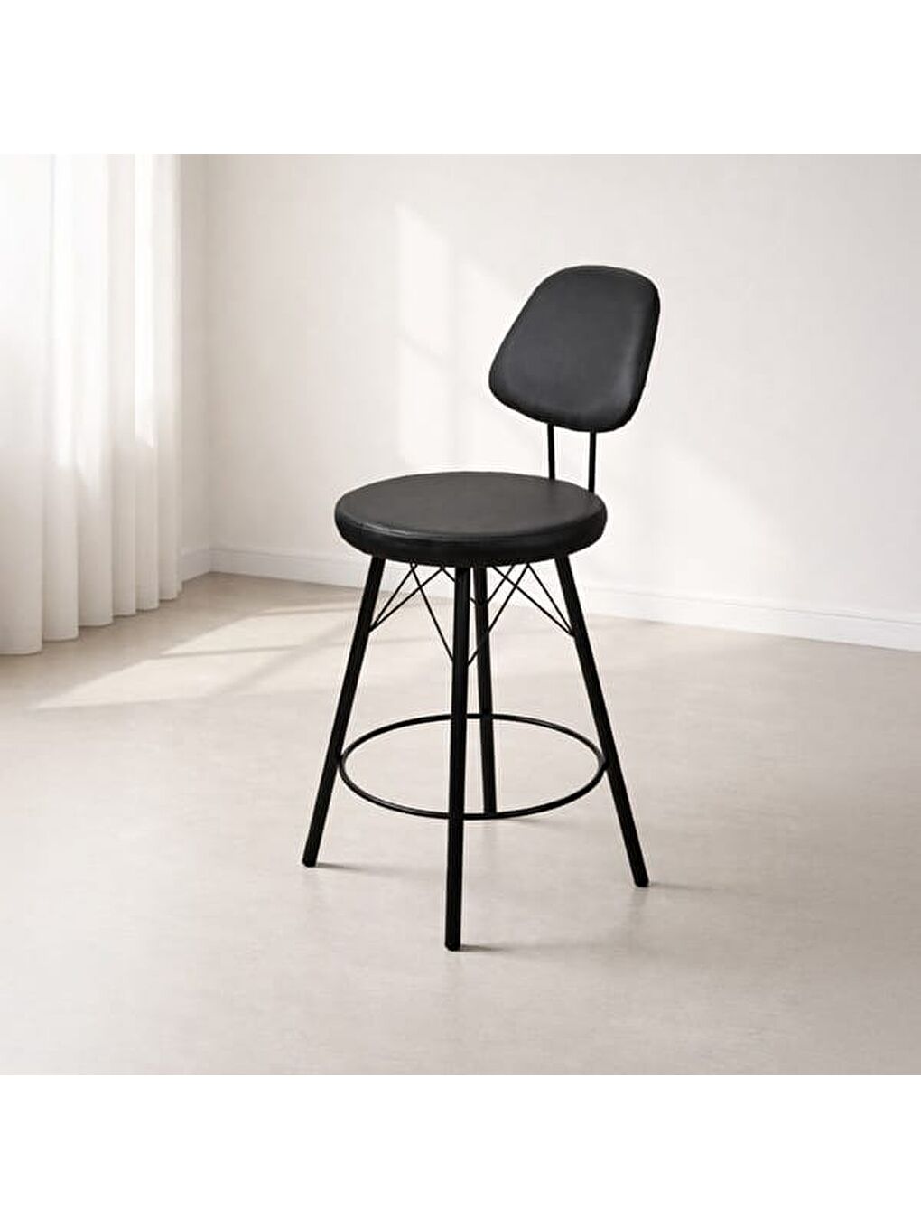 Soho Metal Bar Taburesi - Siyah - 102,5x38x38 cm