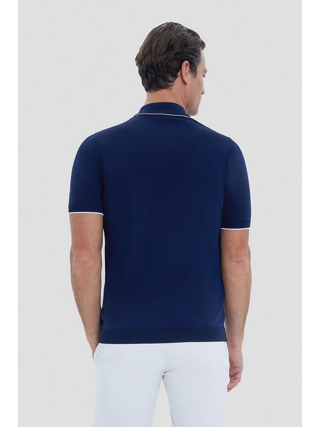 Lacivert Regular Fit Triko Polo Yaka Tişört-2