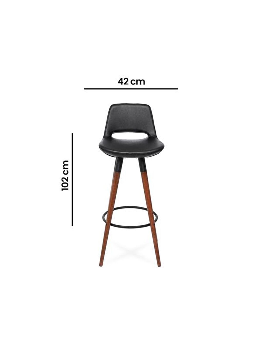 Retro 2'li Bar Taburesi - Siyah - 107 cm-6