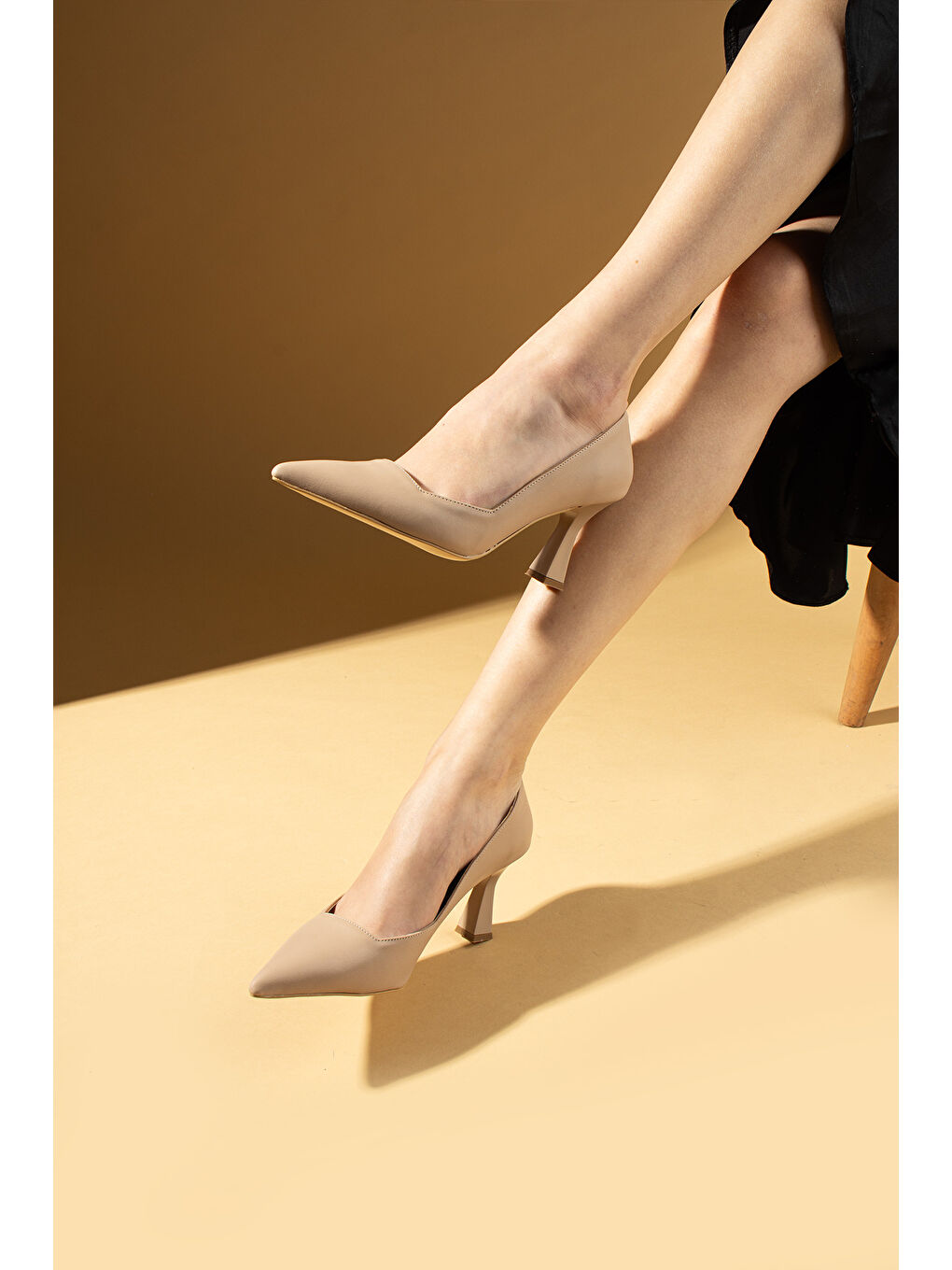 Bej Kadeh Topuklu Jurdan Taban Kadın Stiletto 009-2924-24-2