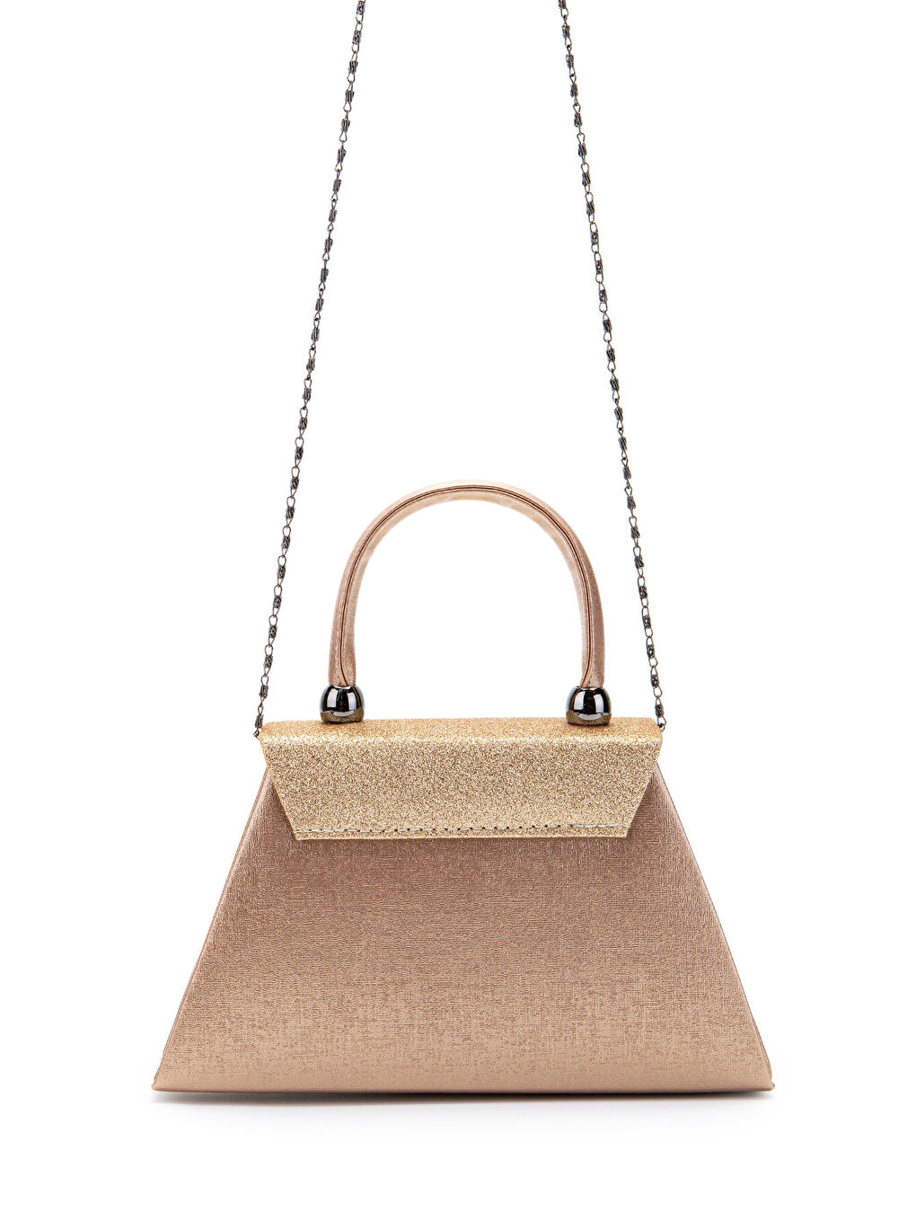 Pembe Minimalist Tasarım Simli Kapaklı Lip Abiye El Çantası Pudra-4