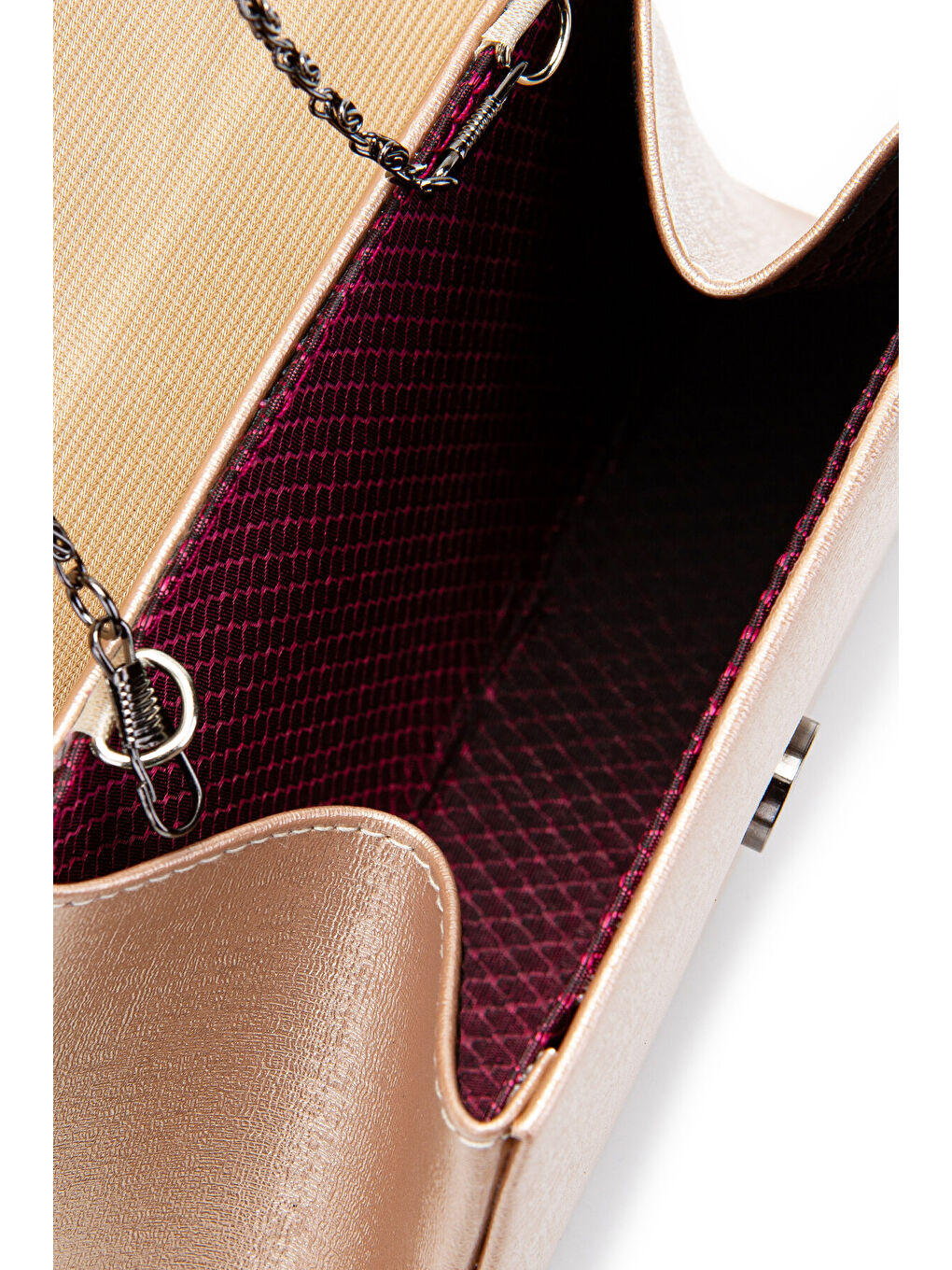 Pembe Minimalist Tasarım Simli Kapaklı Lip Abiye El Çantası Pudra-5