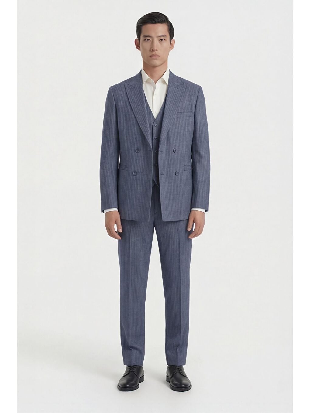 Giotelli Açık Lacivert Normal Kesim Regular Fit Dokuma Çizgili Takım Elbise-1