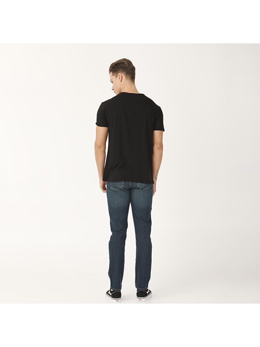 Siyah Faces Space Lovers Erkek T-Shirt-6