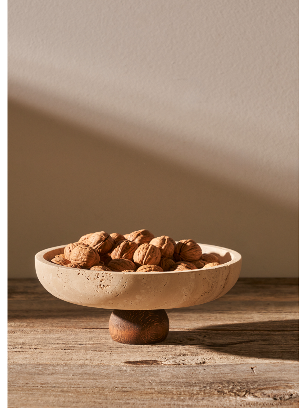 Bej Ephesus Traverten 3'lü Sunum Seti Naturel (25 cm)-2