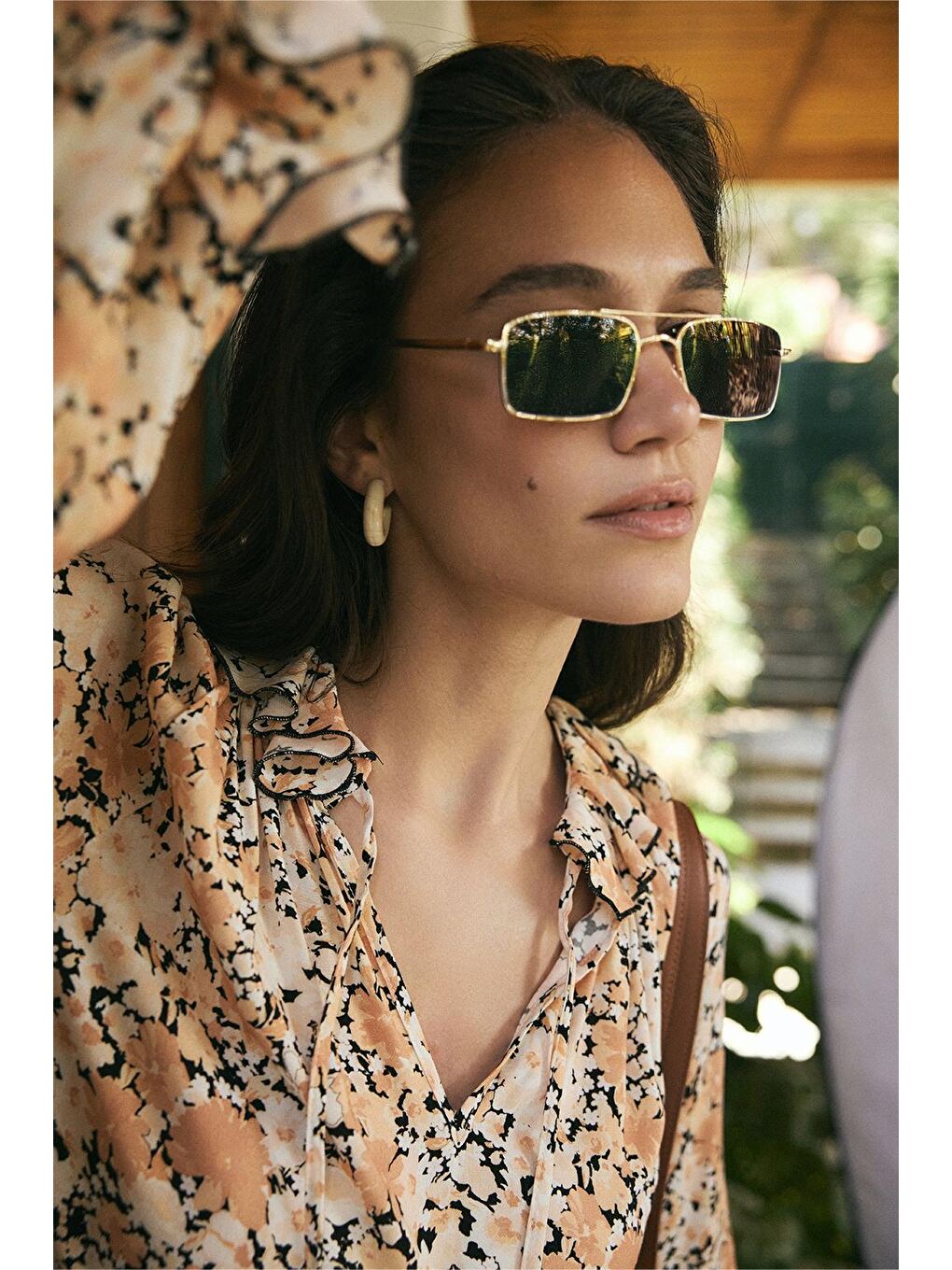 Turuncu Diane Viskon Fırfırlı Uzun Elbise Soft Oranj-2