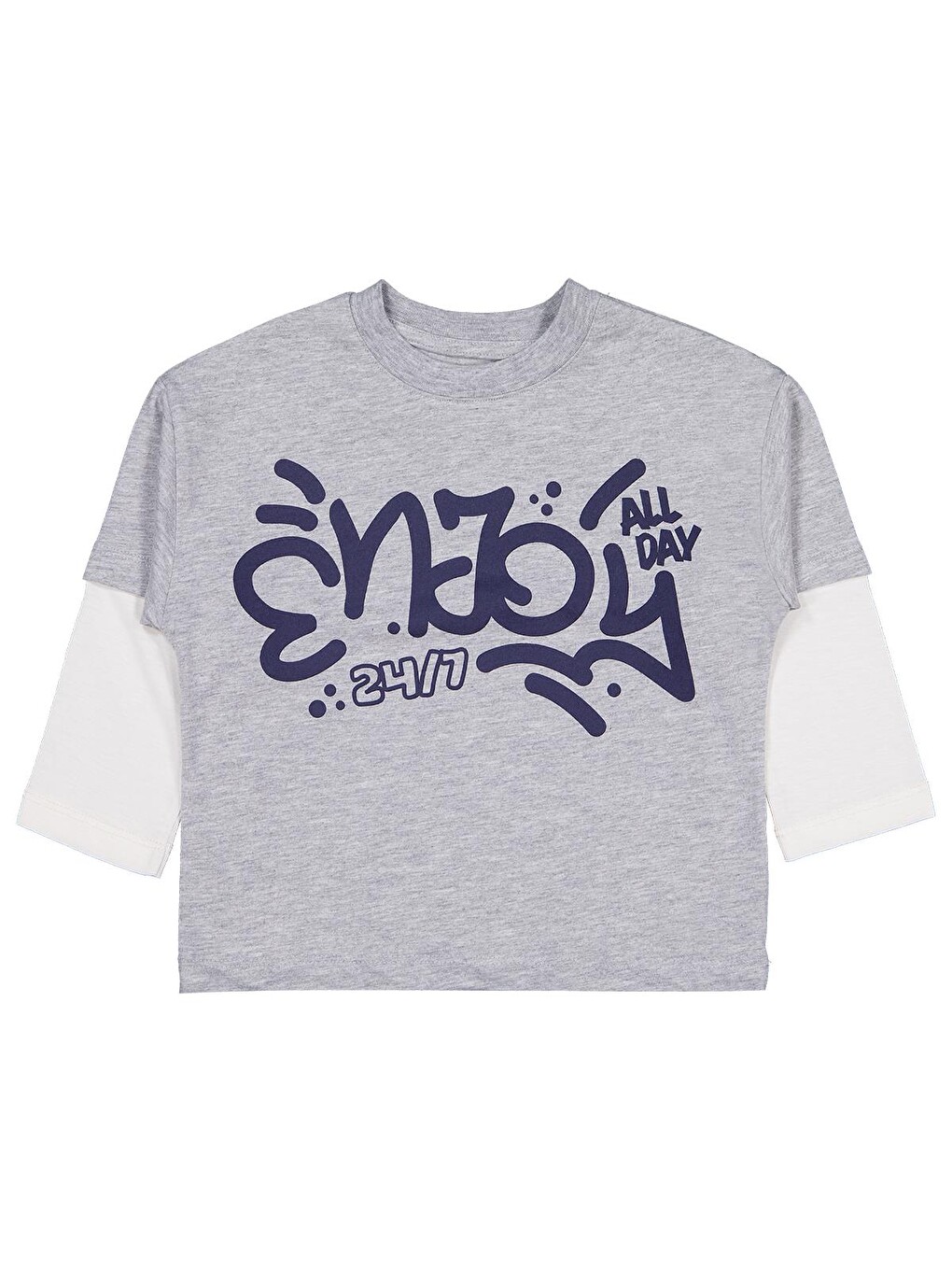 Boys Enjoy Baskılı 2-5 Yaş Sweatshirt - Gri