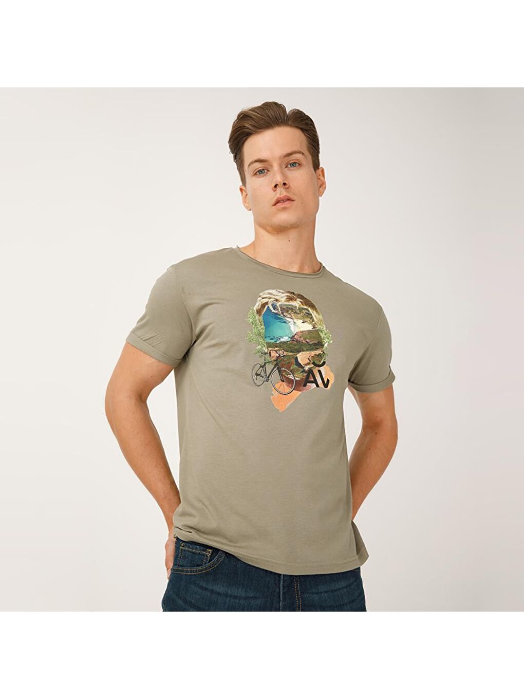 Kahverengi Nature Maceraperest Erkek T-shirt-4
