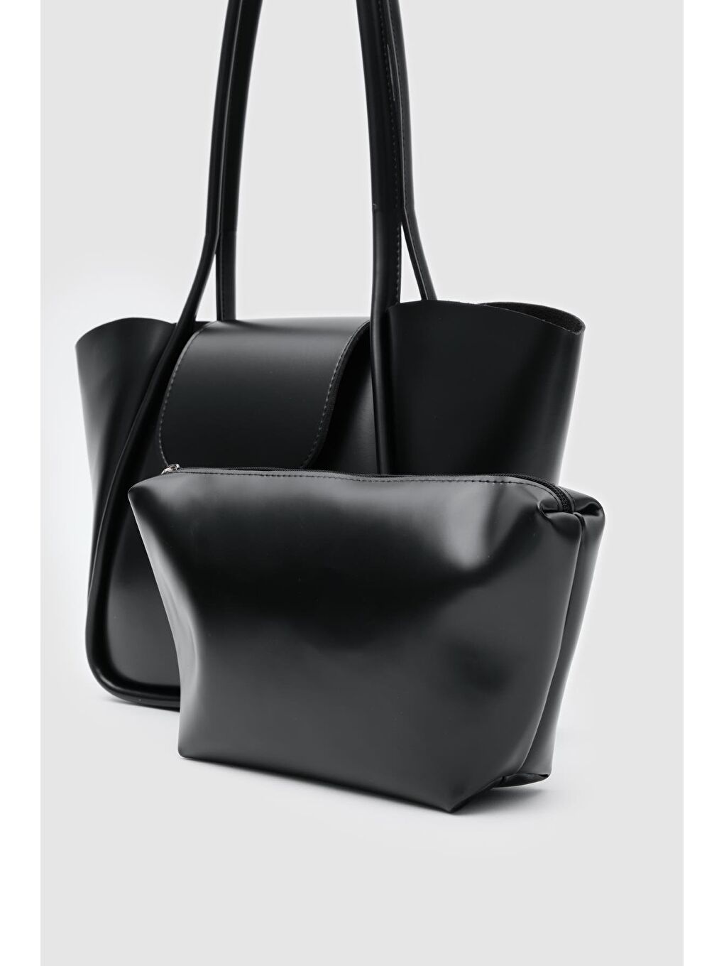 Petre Makyaj Çantalı Omuz Çantası Siyah-2