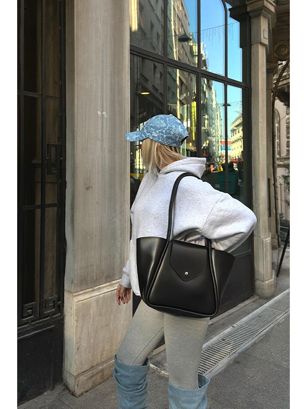 Petre Makyaj Çantalı Omuz Çantası Siyah-6