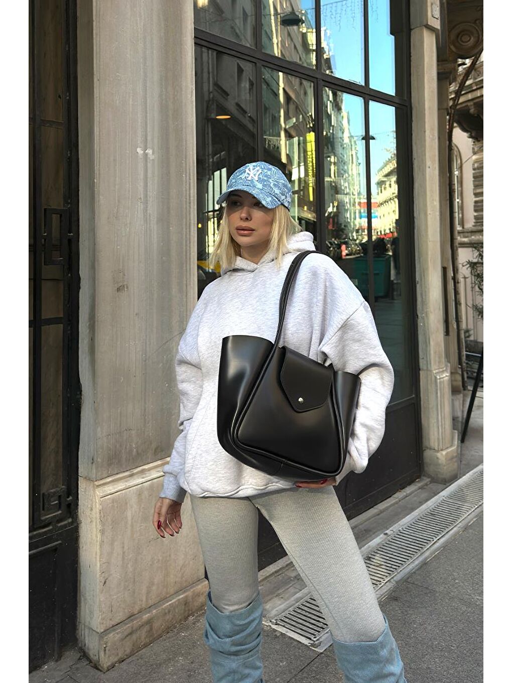 Petre Makyaj Çantalı Omuz Çantası Siyah-9