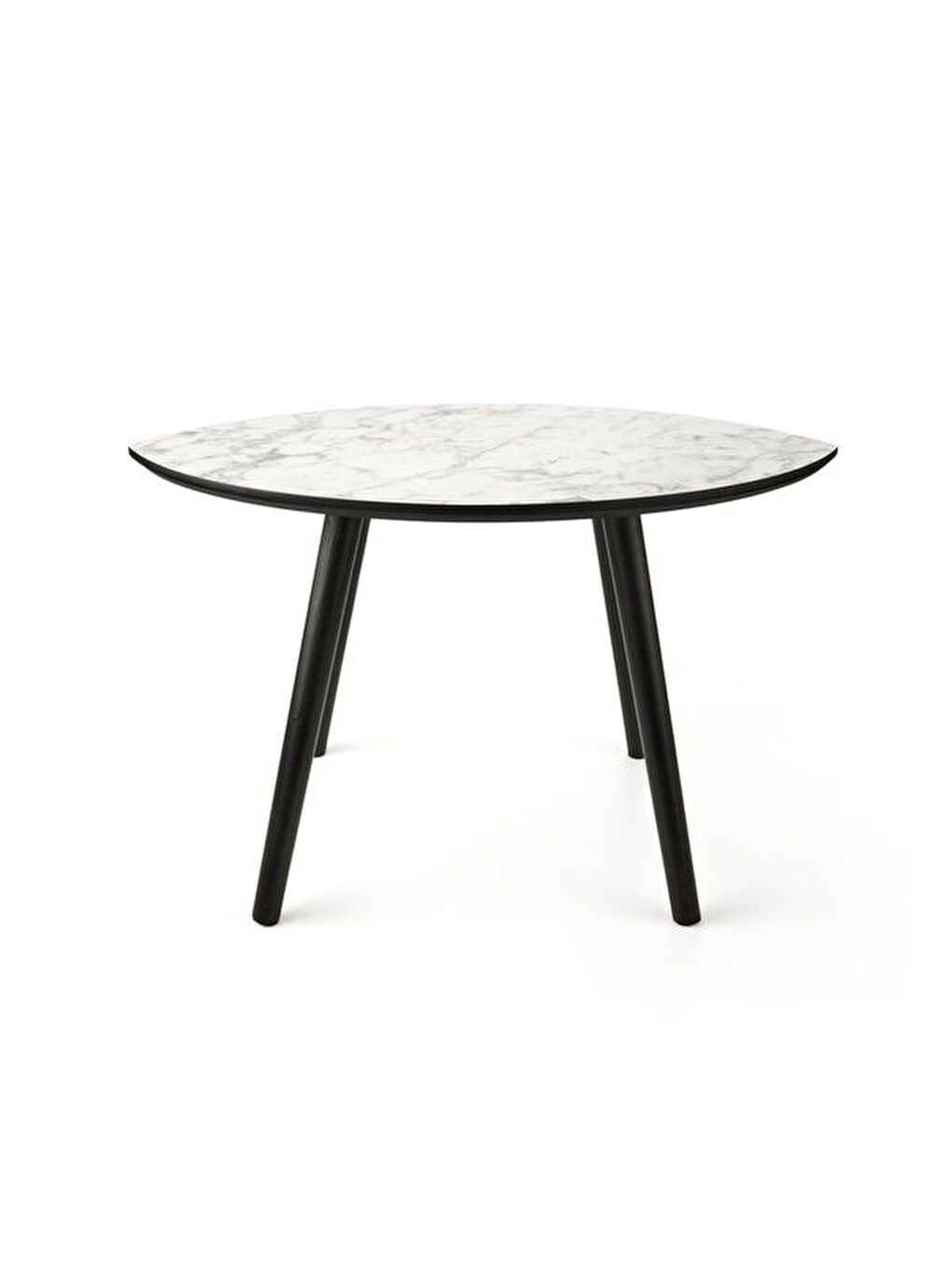 Mermer Desenli Yaprak Yan Sehpa - Gri / Siyah-1