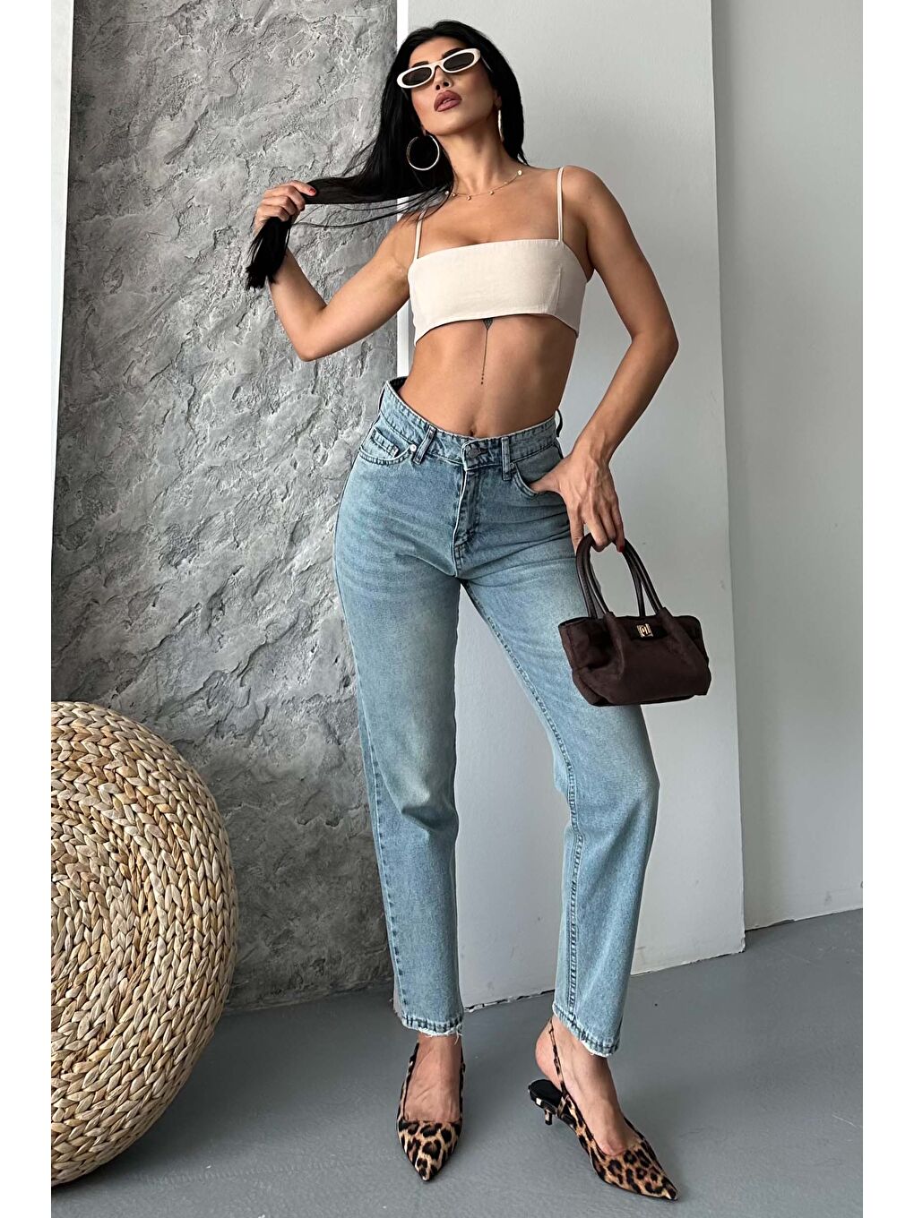 Mom Jean Pantolon Yeşil Tint Yikama - 27302-1