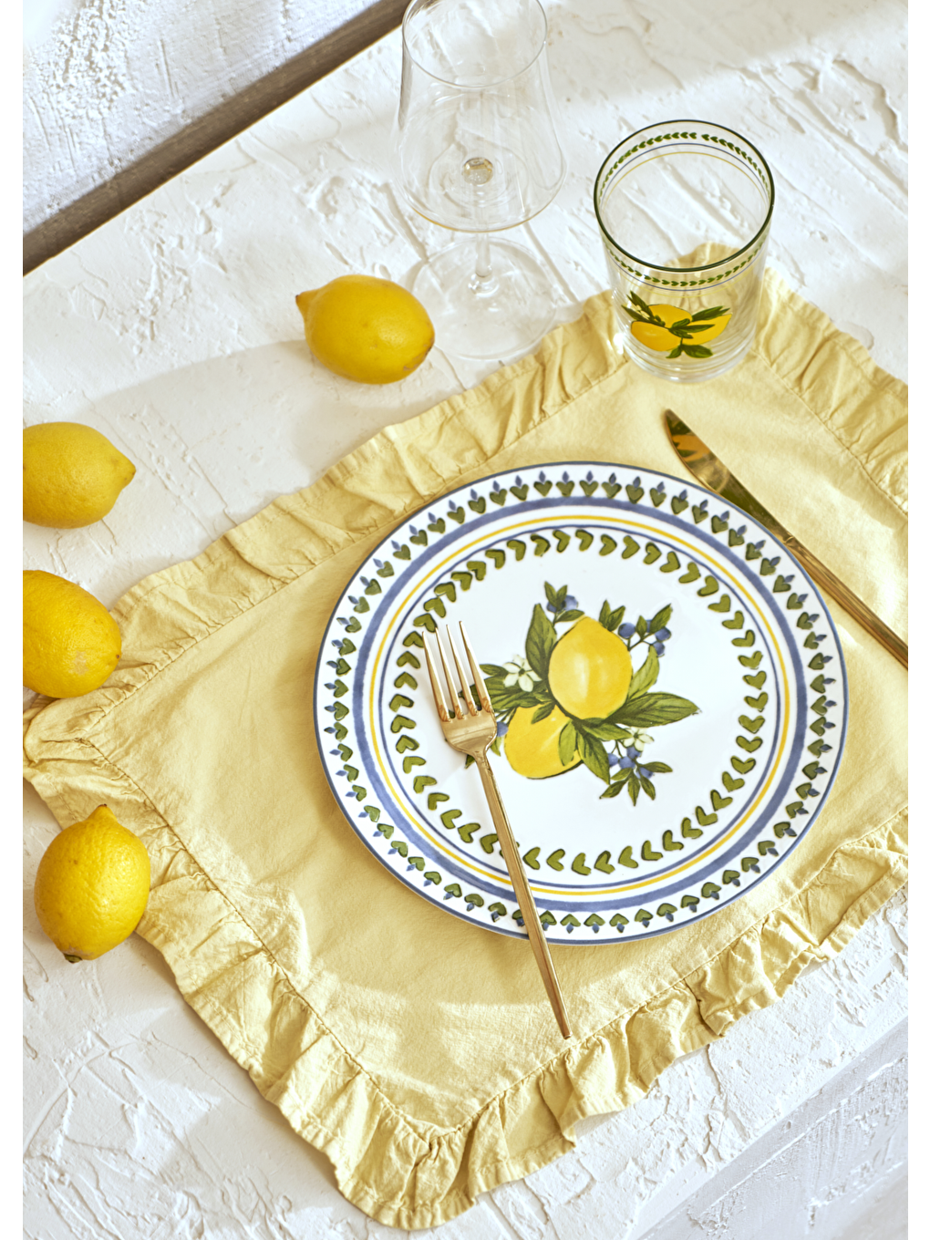 Karışık Lemoncello Porselen 48 Parça 12 Kişilik Yemek Takımı-1