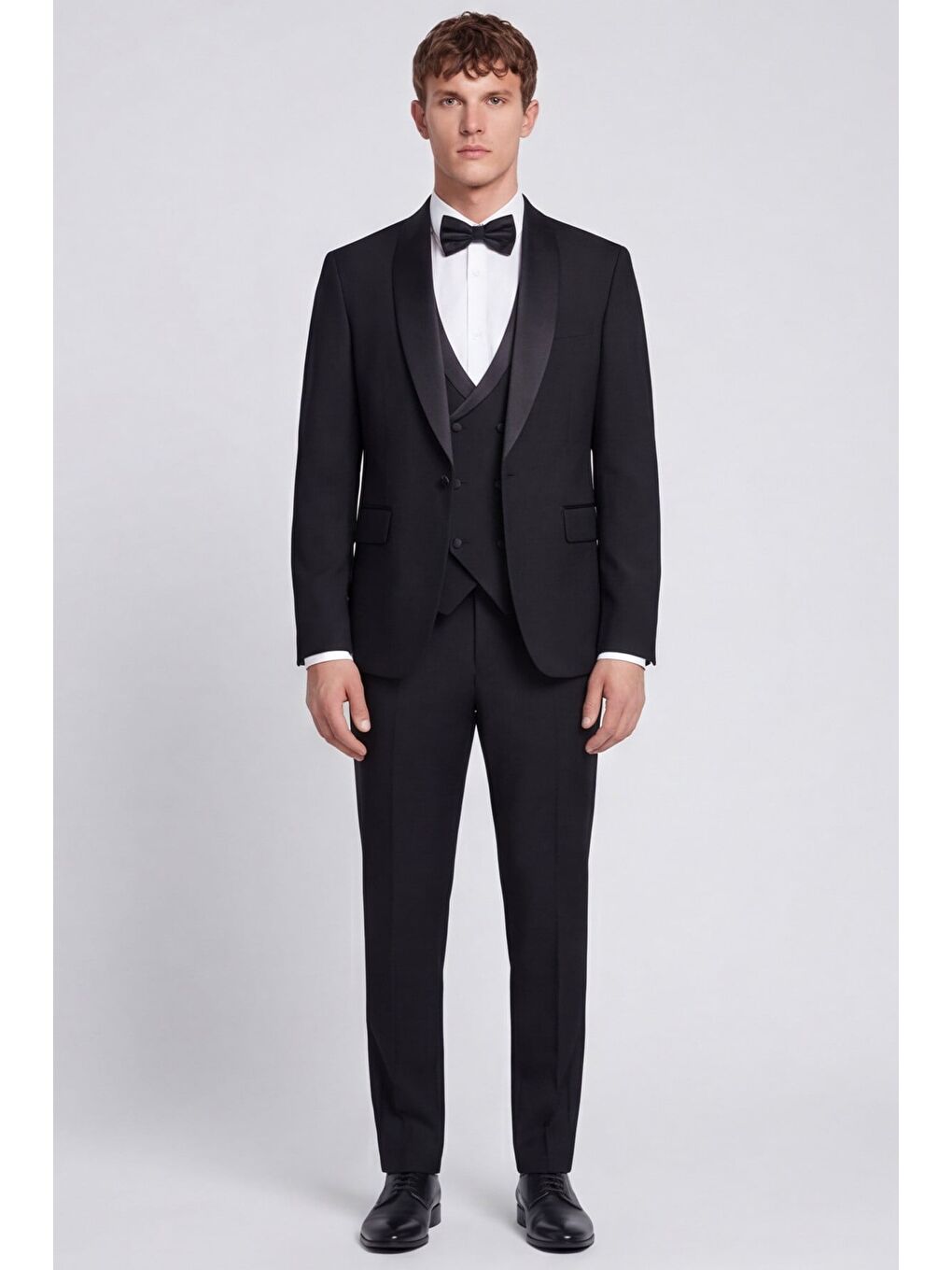 Giotelli Erkek Siyah Dar Kesim Slim Fit Yünlü Dokuma 6 Drop Smokin Takım Elbise-2