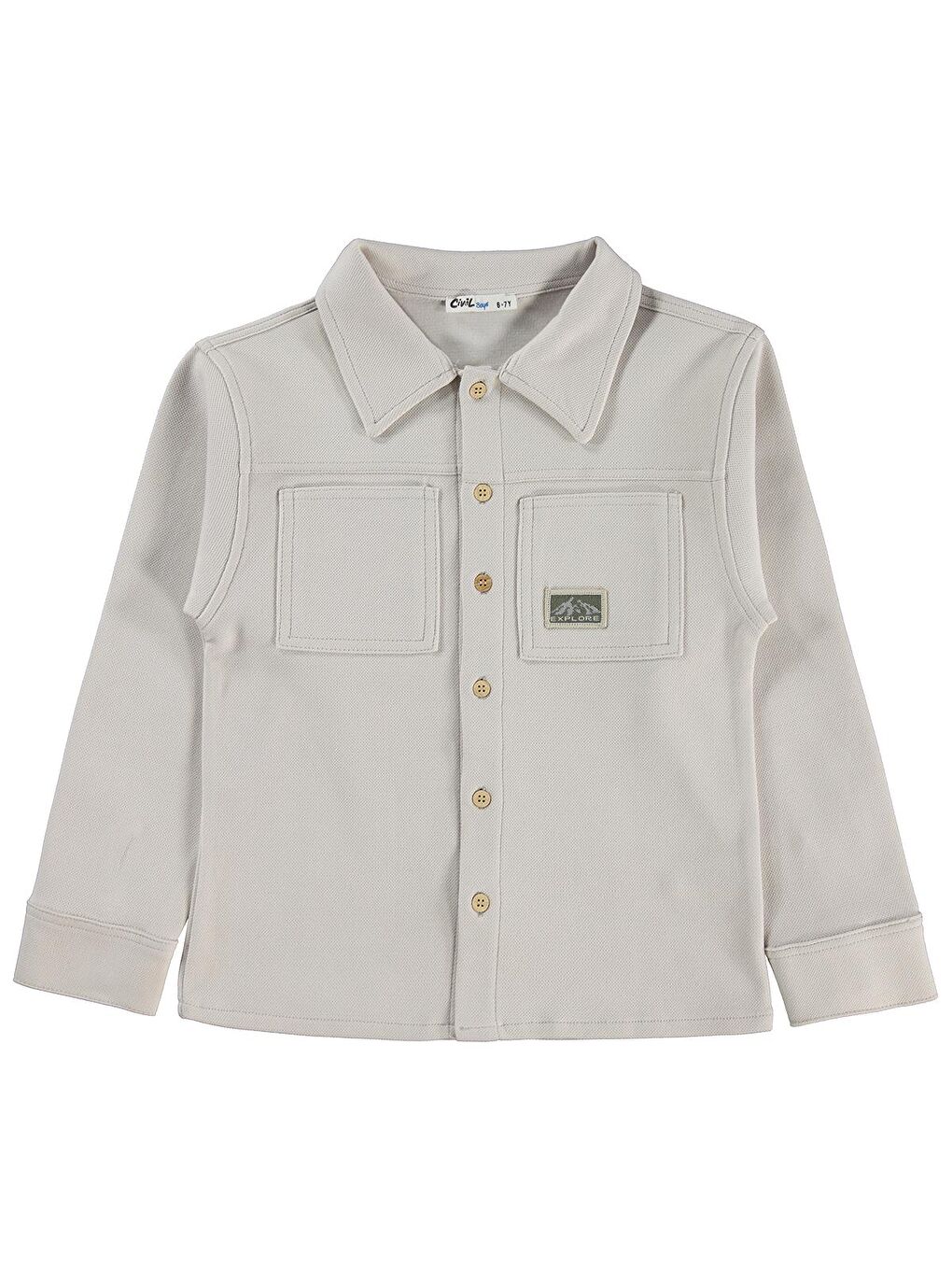 Bej Boys Basic 10-13 Yaş Gömlek - Koyu Taş Rengi